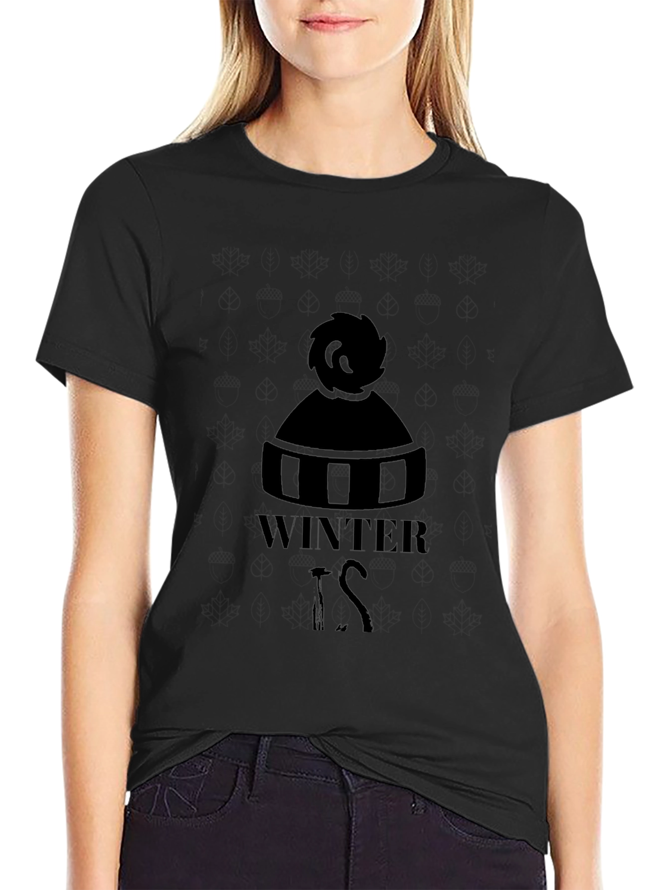 Winter Is Coming Black Graphic Tee Shirt