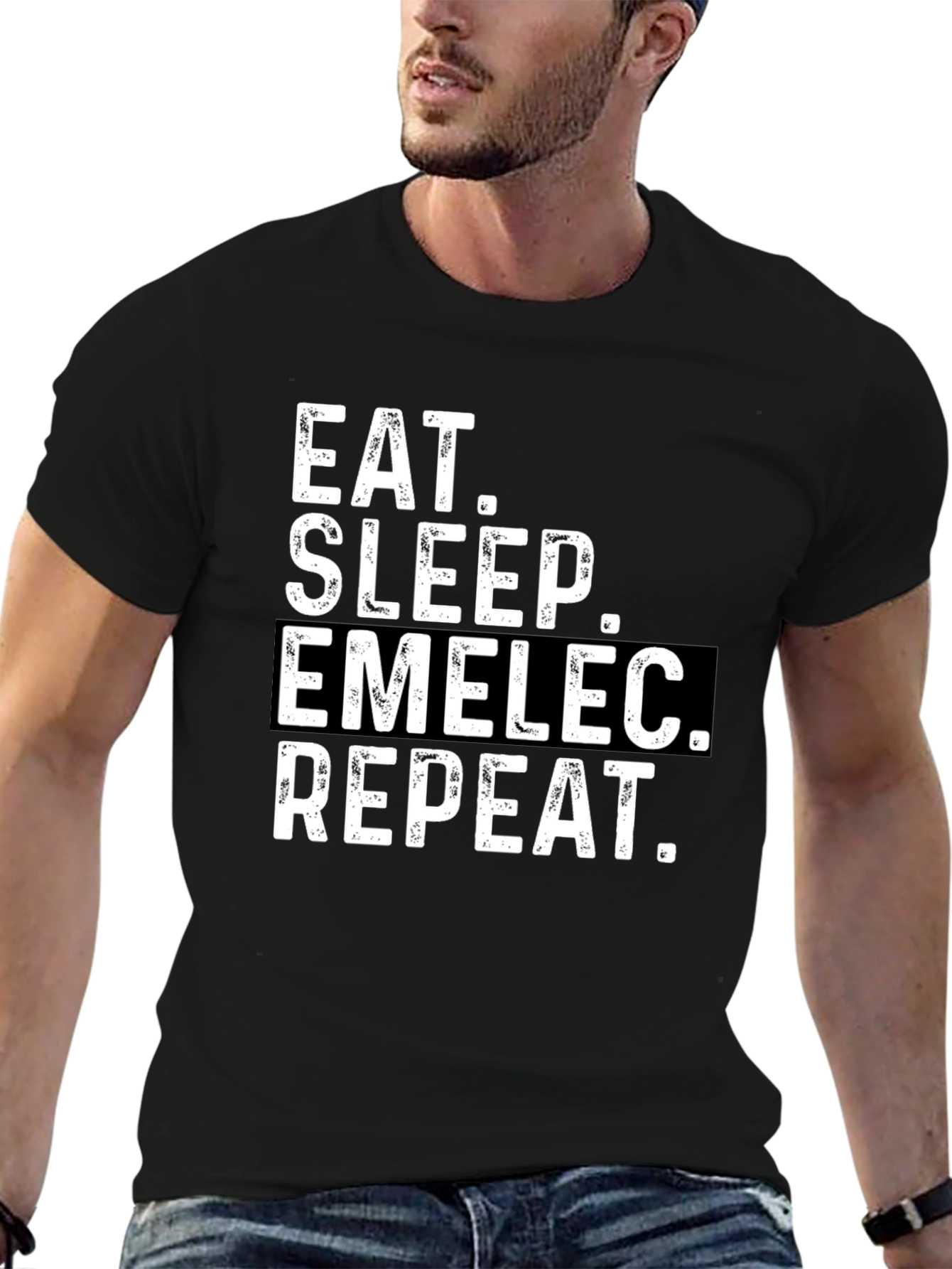 Eat Sleep Emelec Repeat Black T-Shirt