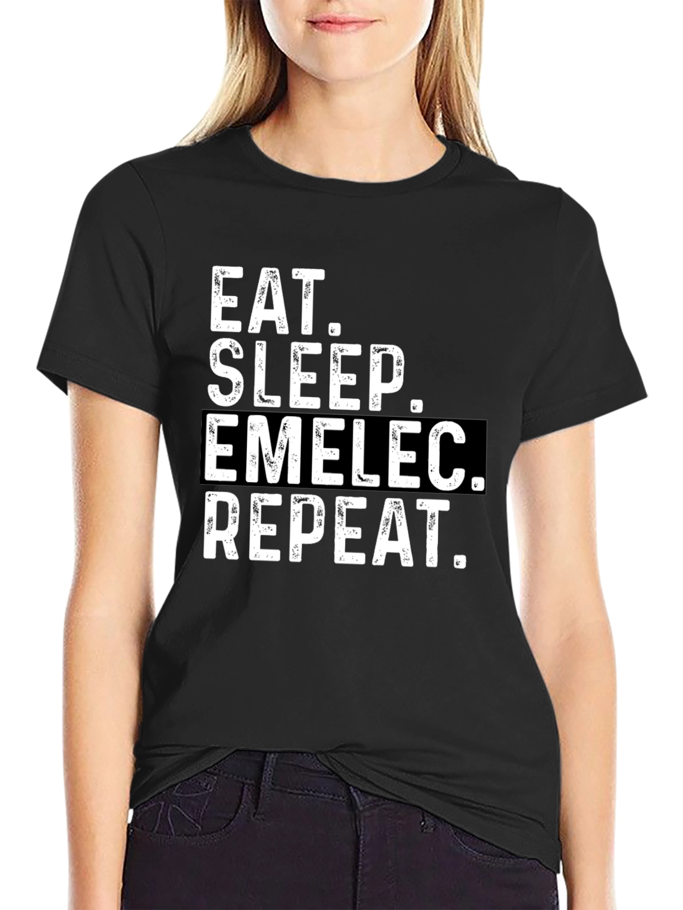 Eat Sleep Emelec Repeat Black T-Shirt