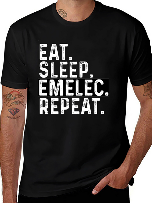 Eat Sleep Emelec Repeat Black T-Shirt