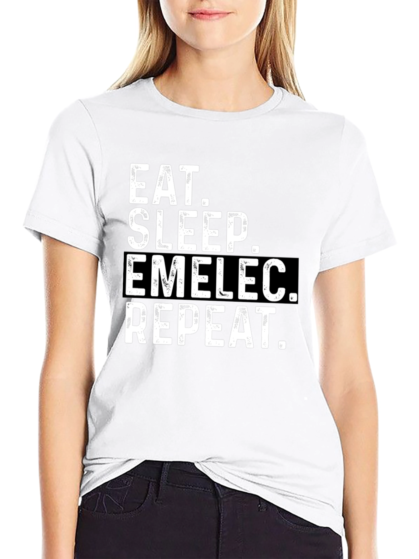 Eat Sleep Emelec Repeat Black T-Shirt