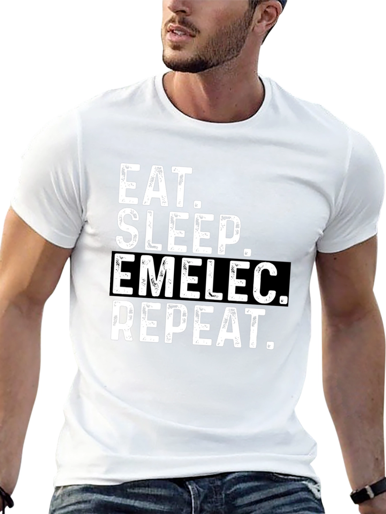 Eat Sleep Emelec Repeat Black T-Shirt