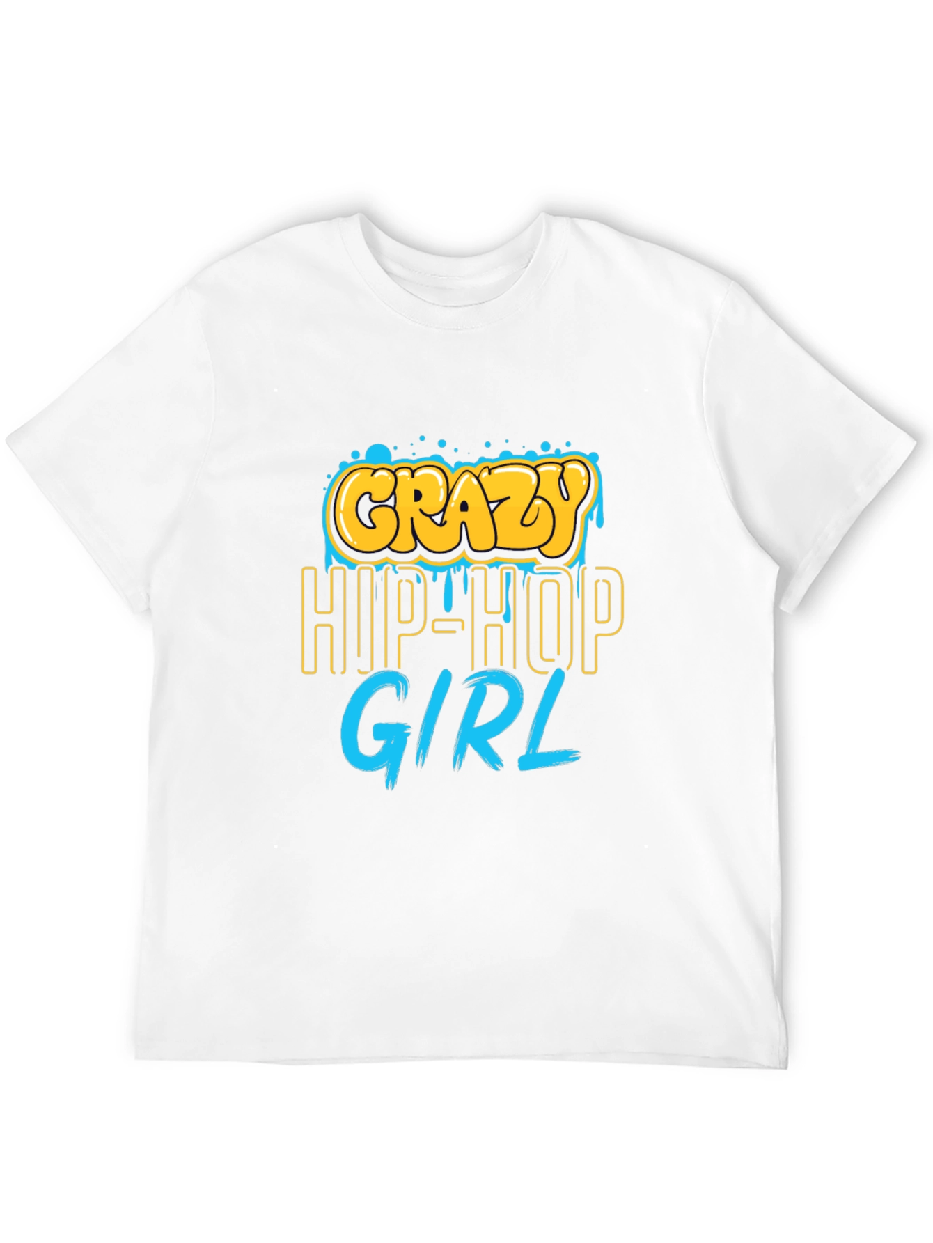 Crazy Hip-Hop Girl Graphic Tee - Black