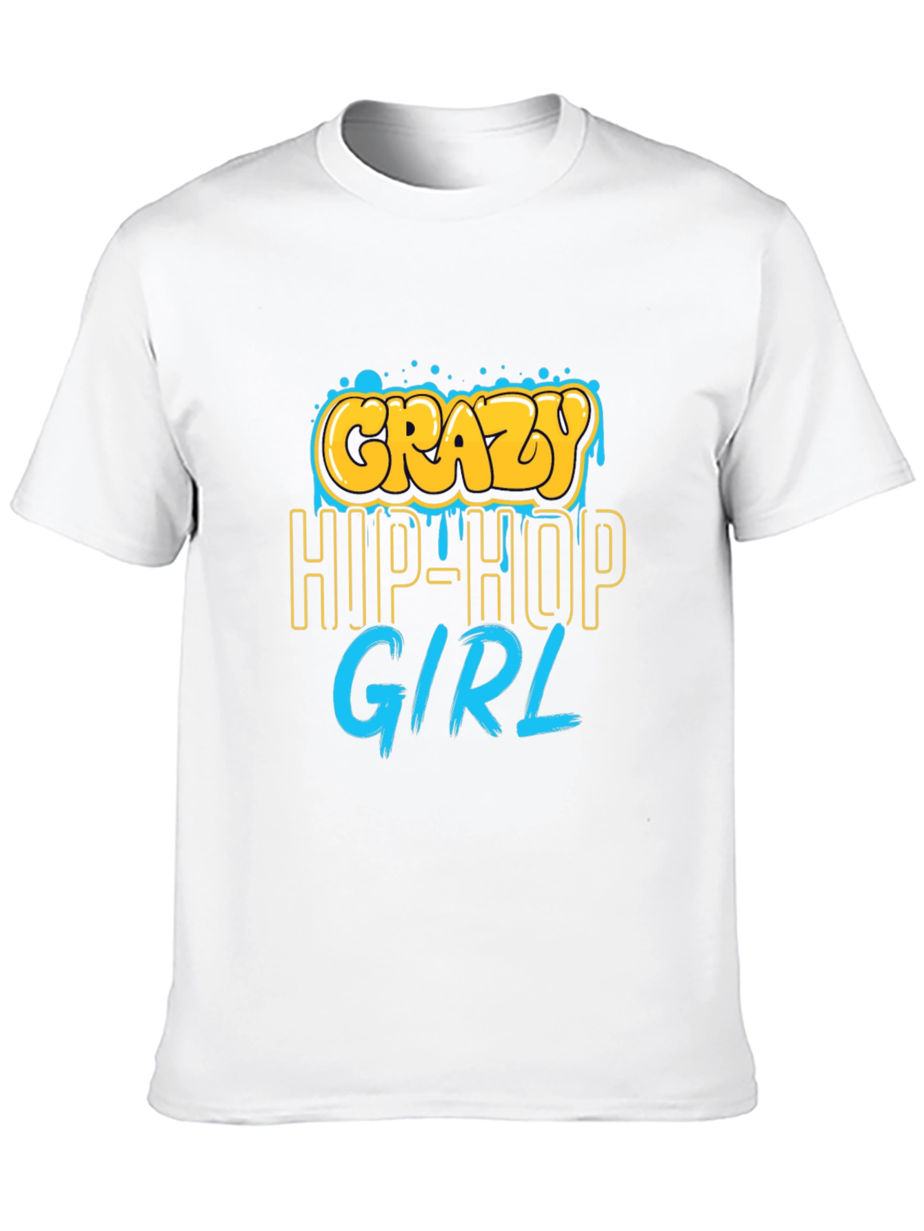 Crazy Hip-Hop Girl Graphic Tee - Black