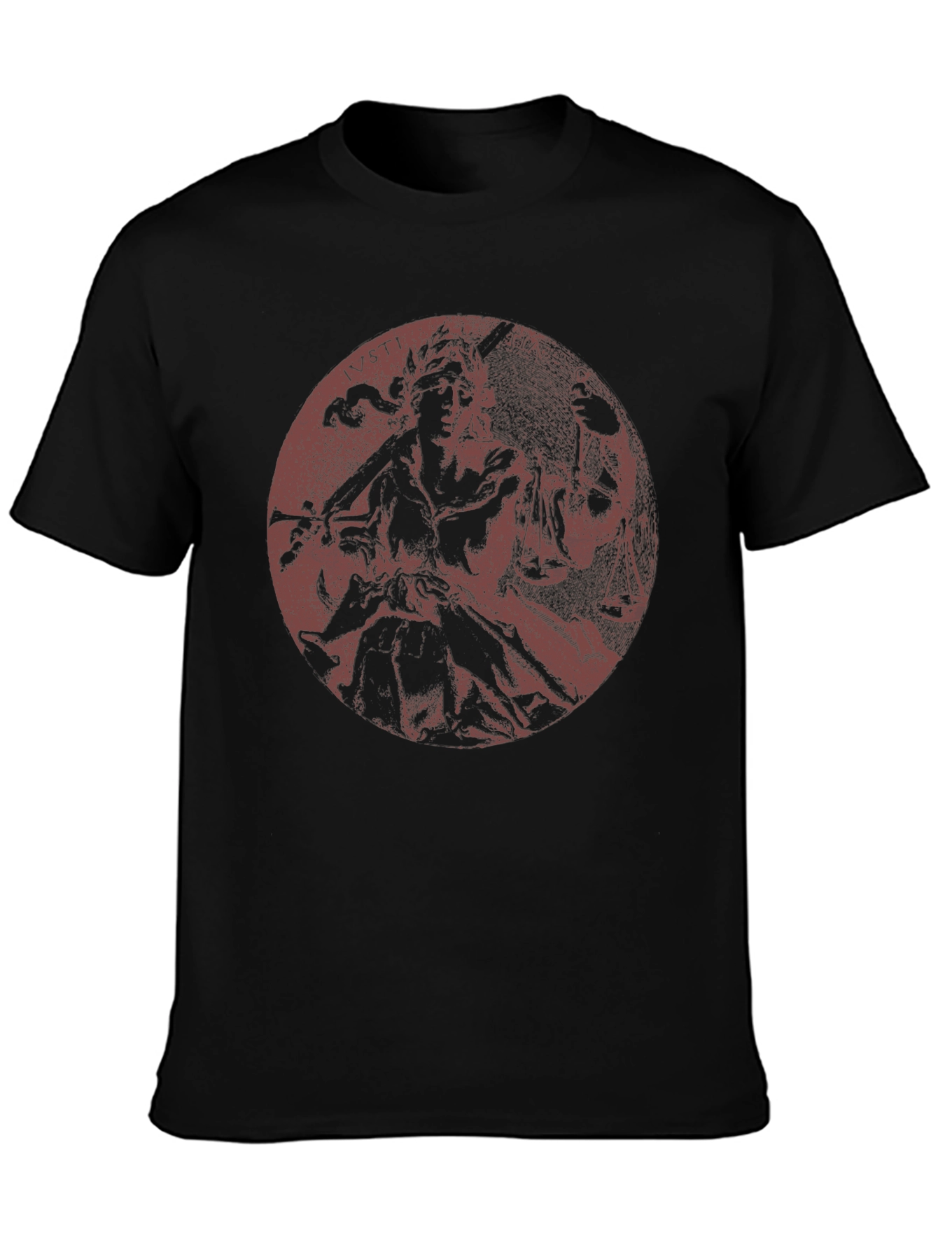 Dark Graphic Tee - Red Figure on Black