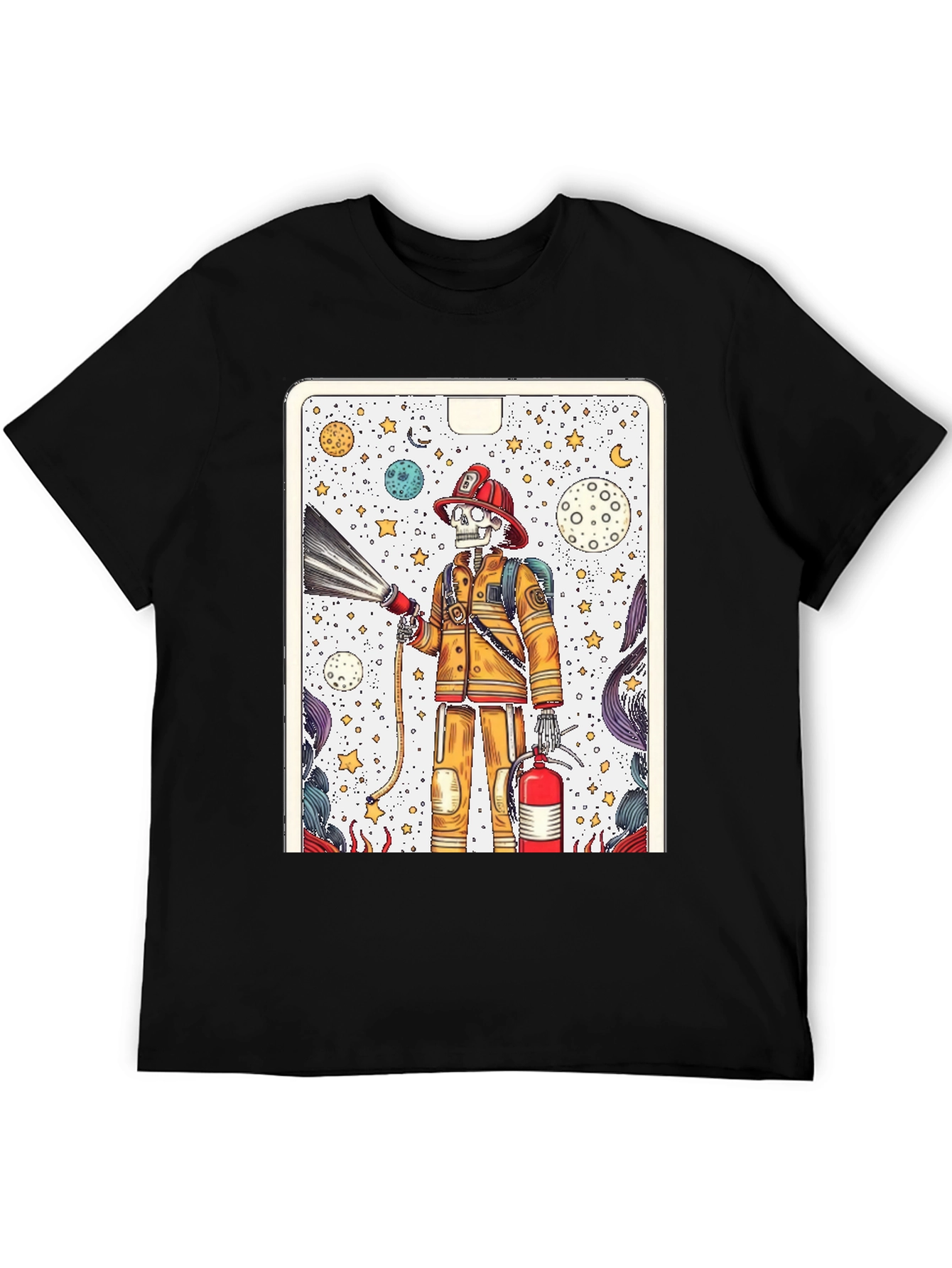 Skeleton Firefighter Graphic Tee - Unique Design
