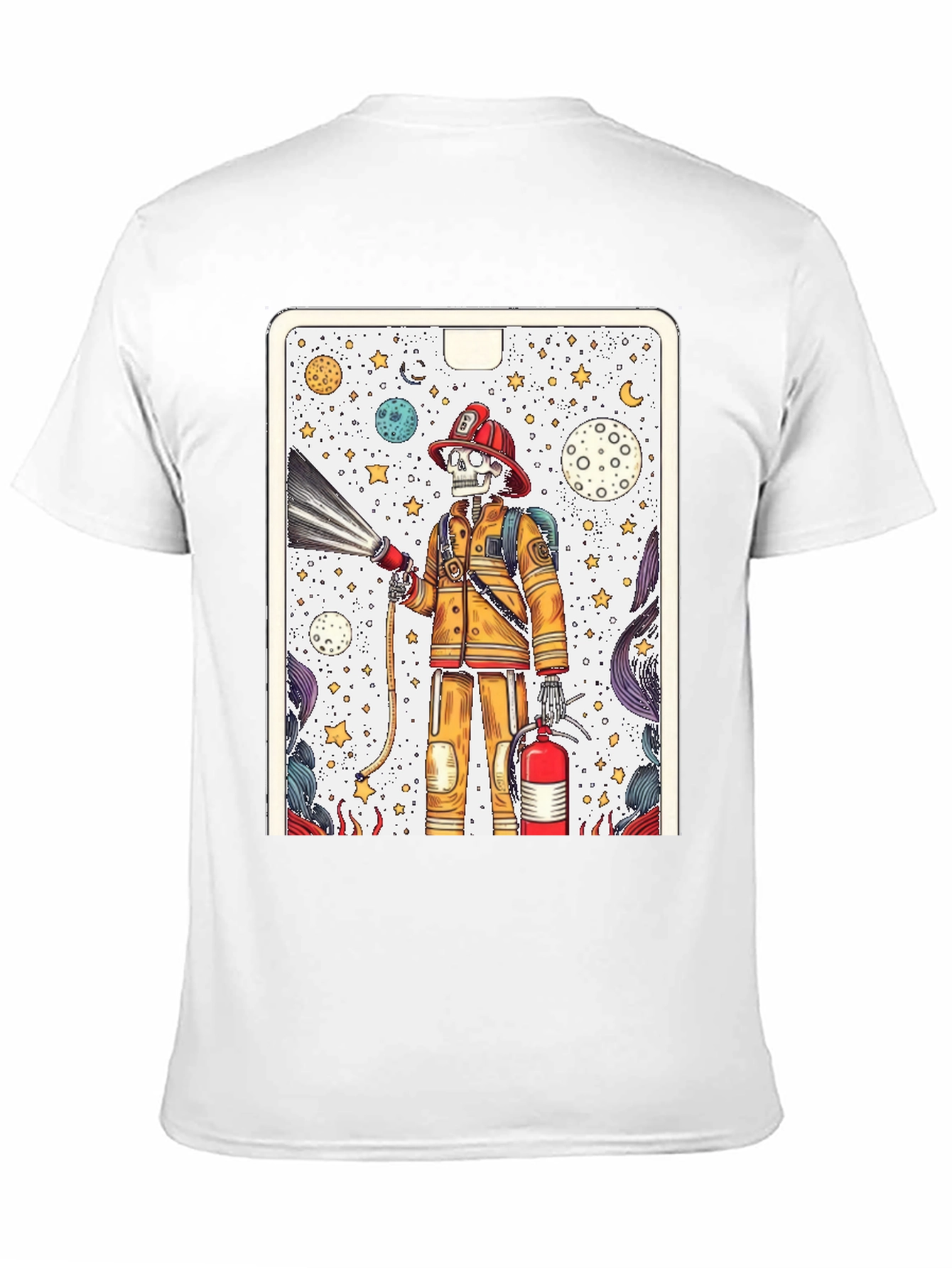 Skeleton Firefighter Graphic Tee - Unique Design