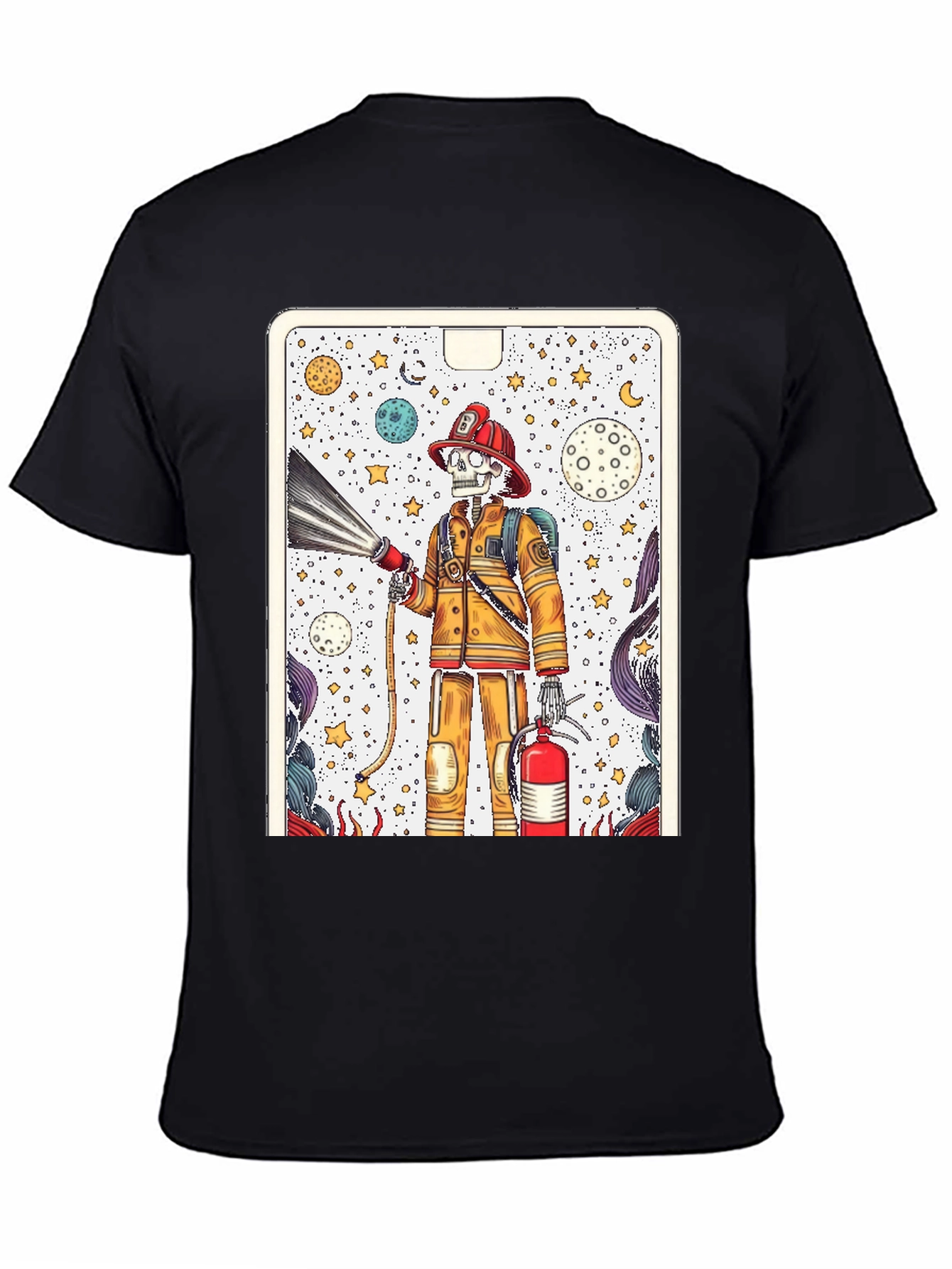Skeleton Firefighter Graphic Tee - Unique Design
