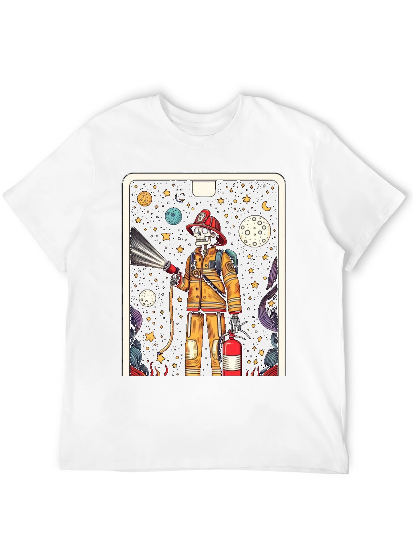 Skeleton Firefighter Graphic Tee - Unique Design