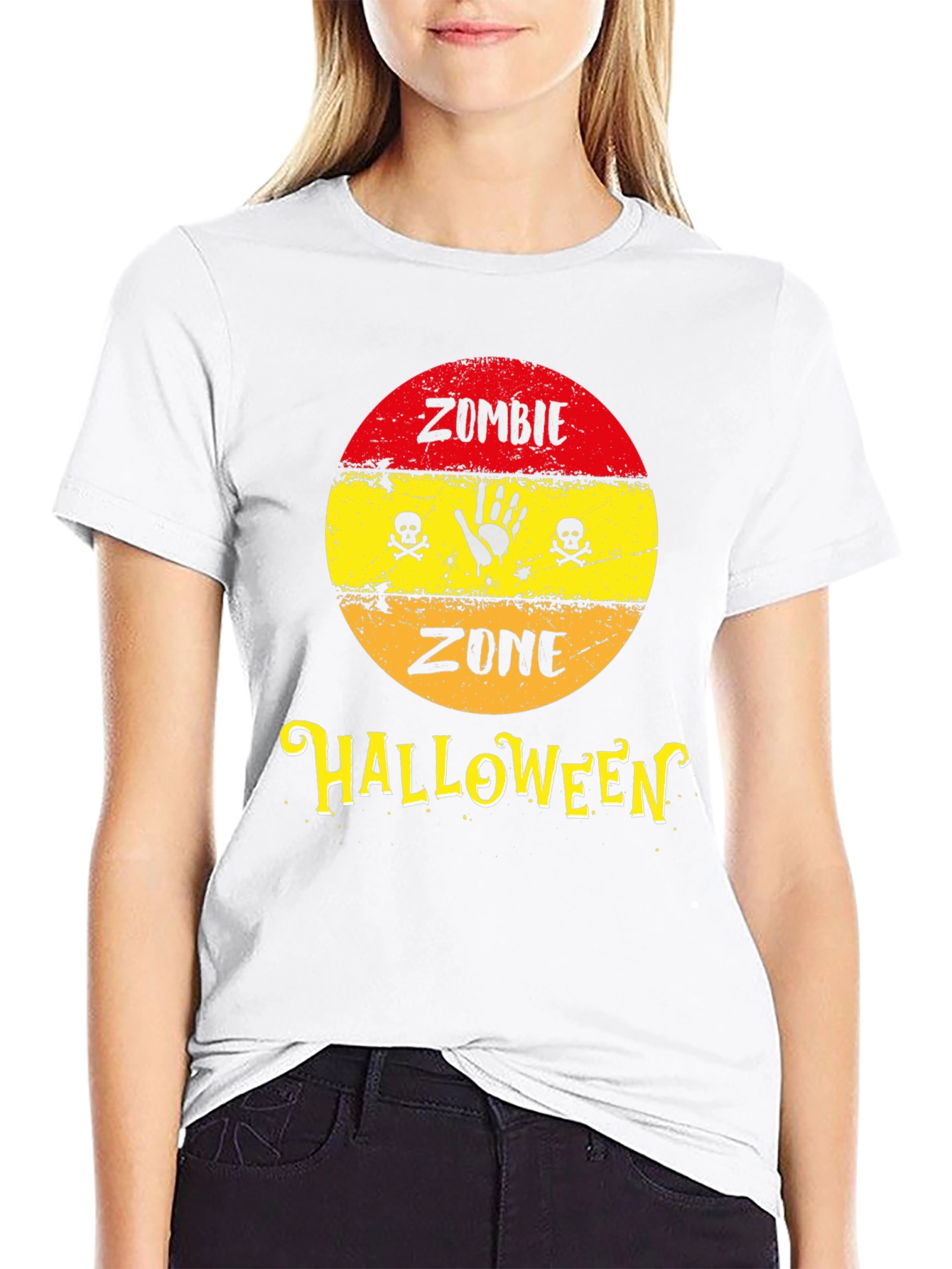 Zombie Zone Halloween Graphic T-Shirt