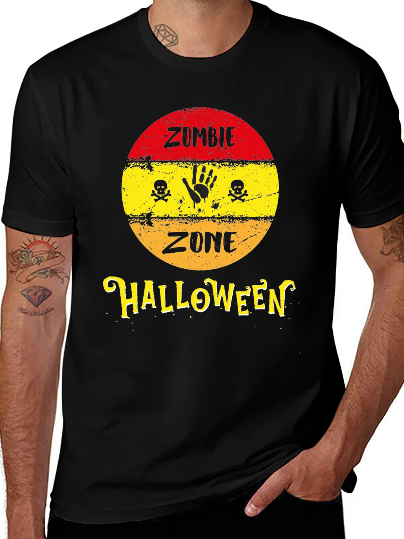Zombie Zone Halloween Graphic T-Shirt