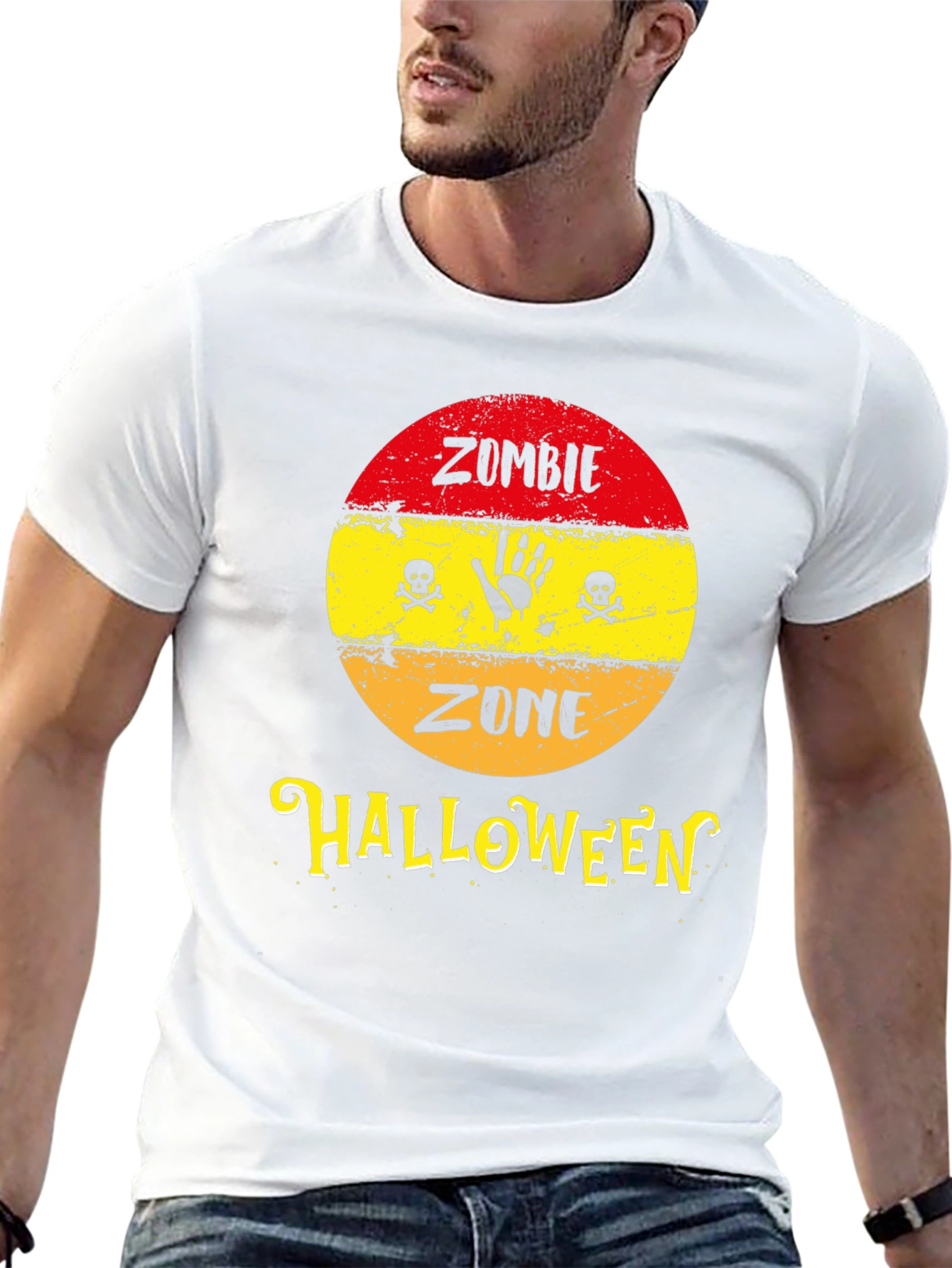 Zombie Zone Halloween Graphic T-Shirt