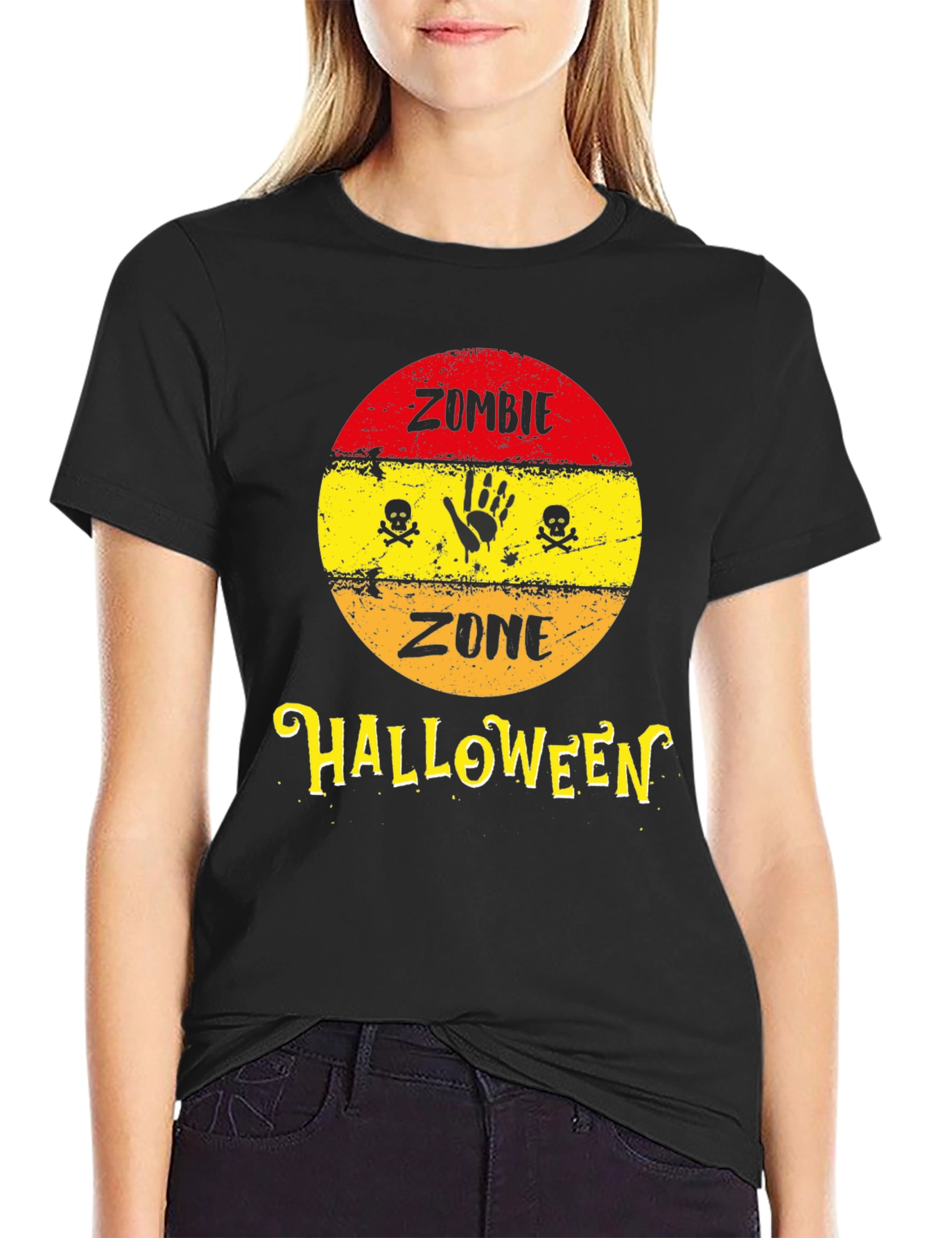 Zombie Zone Halloween Graphic T-Shirt