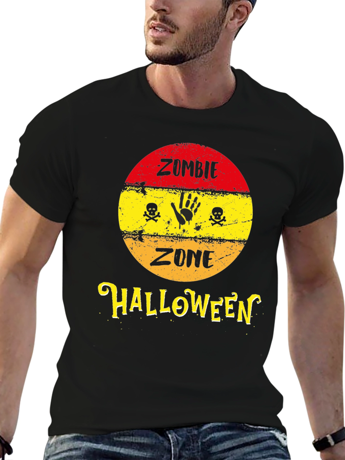 Zombie Zone Halloween Graphic T-Shirt