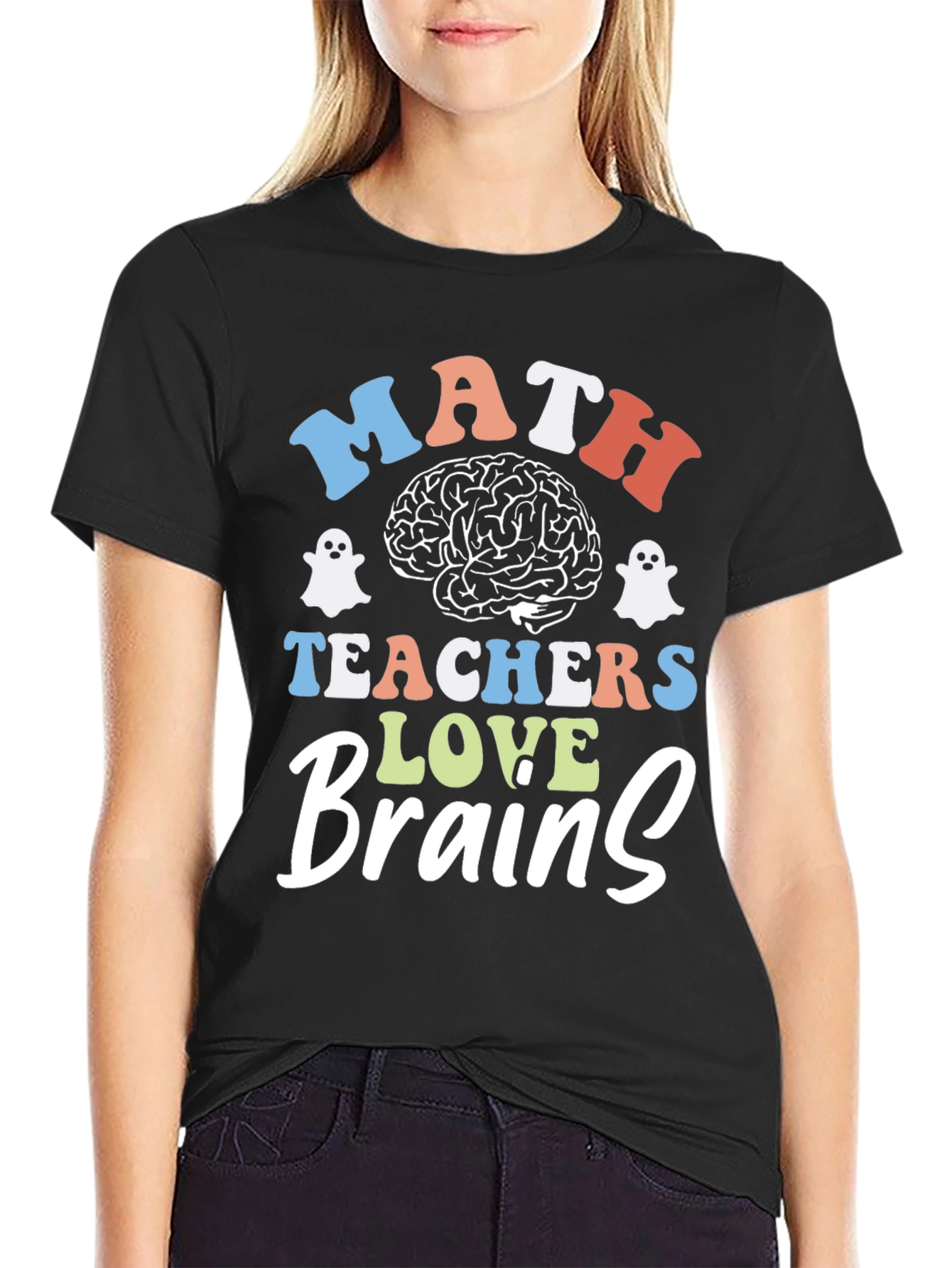 Math Teachers Love Brains Graphic T-Shirt