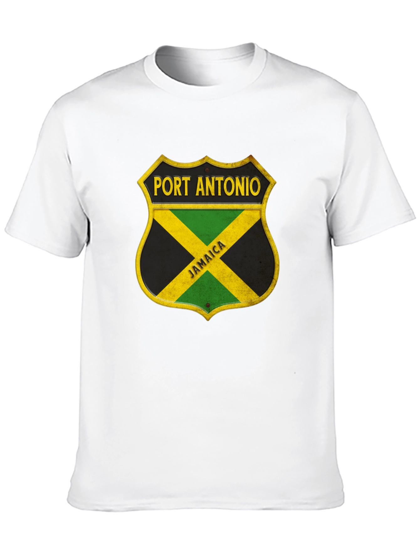 Port Antonio Jamaica Shield Black T-Shirt