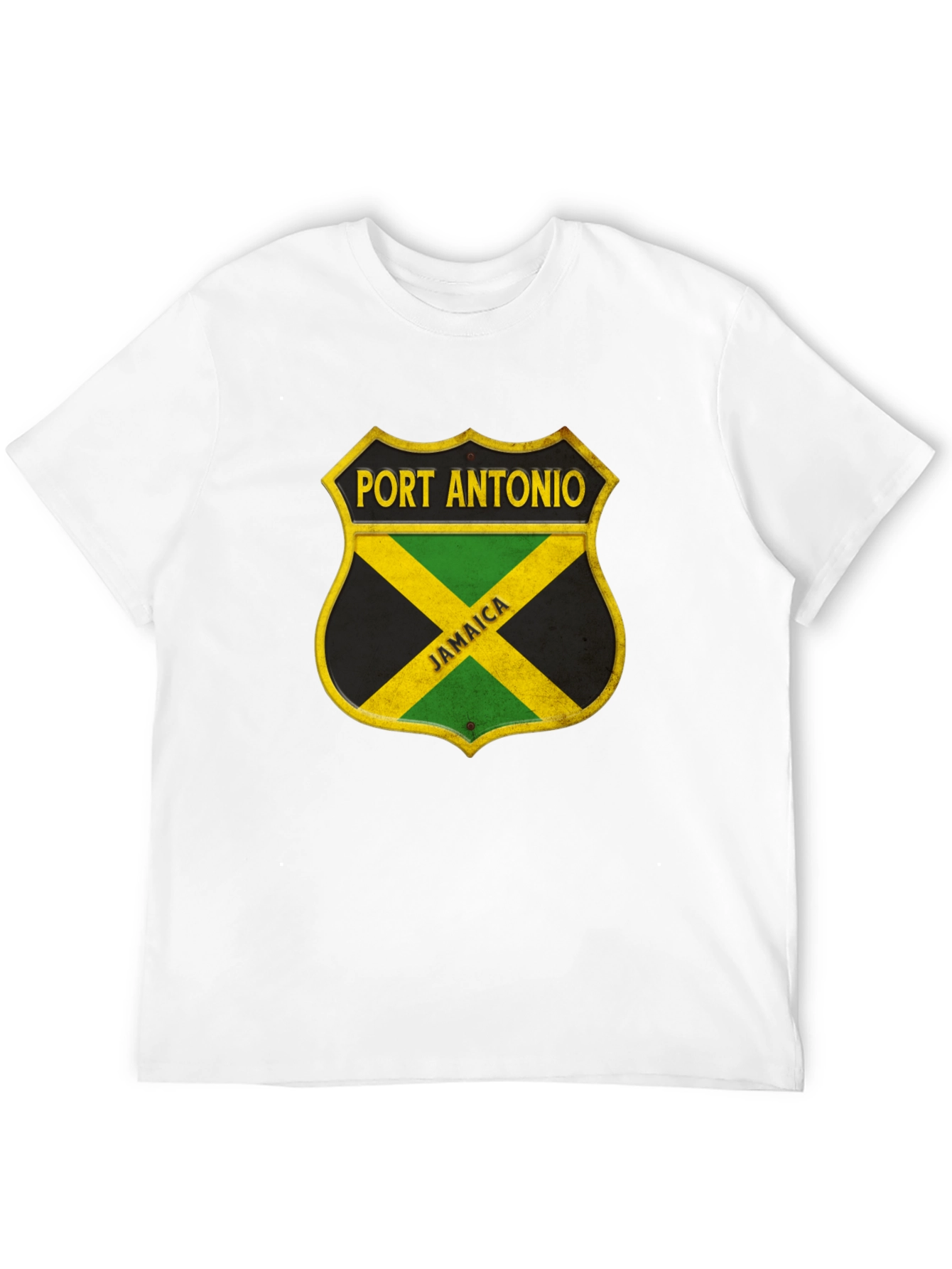 Port Antonio Jamaica Shield Black T-Shirt