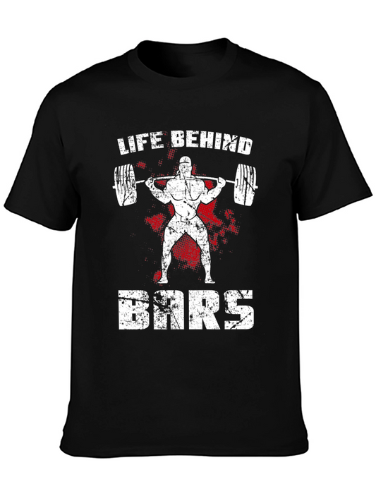 Life Behind Bars Black T-Shirt - Weightlifting Gym Apparel