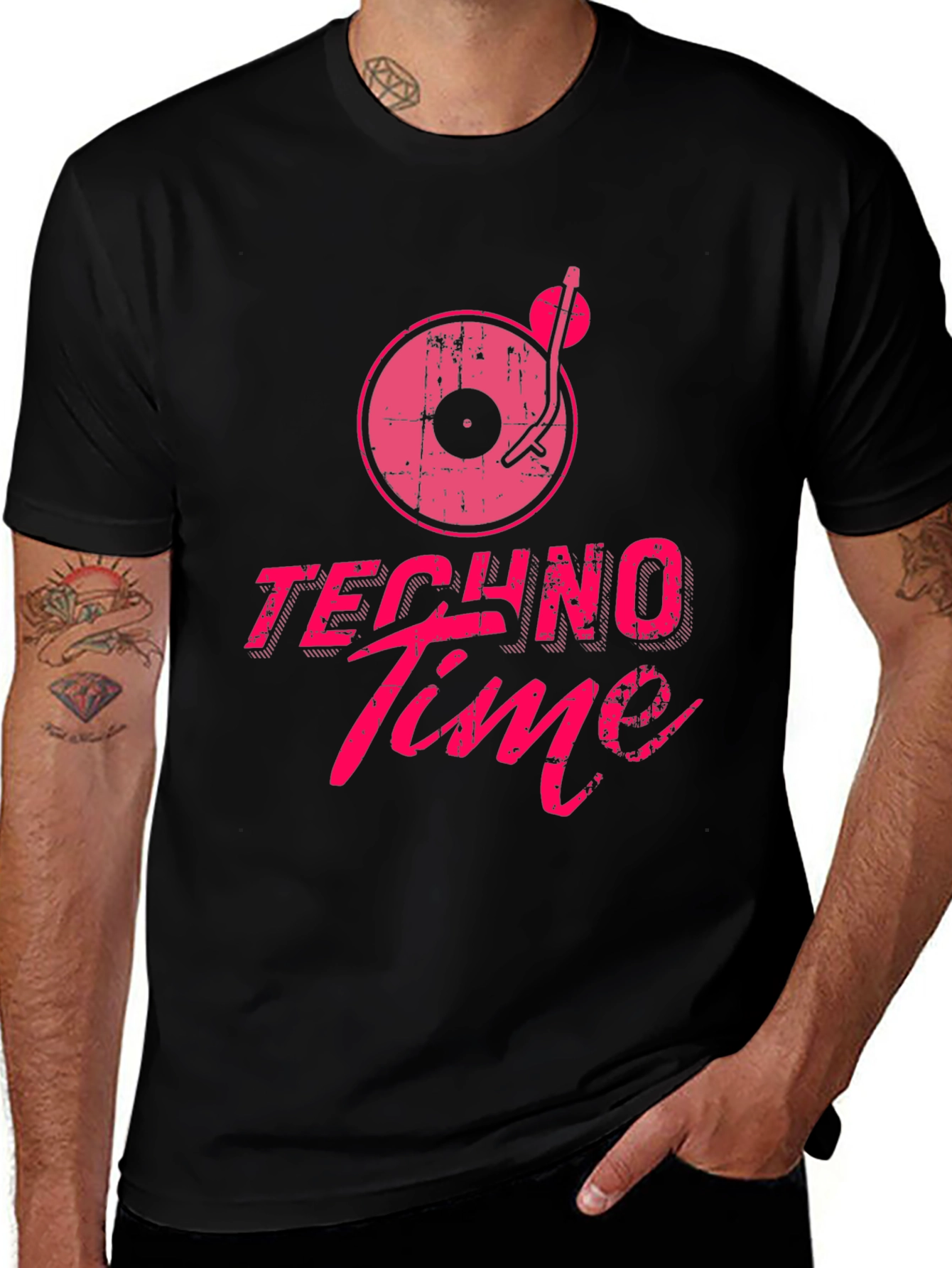 Techno Time Graphic T-Shirt - Black