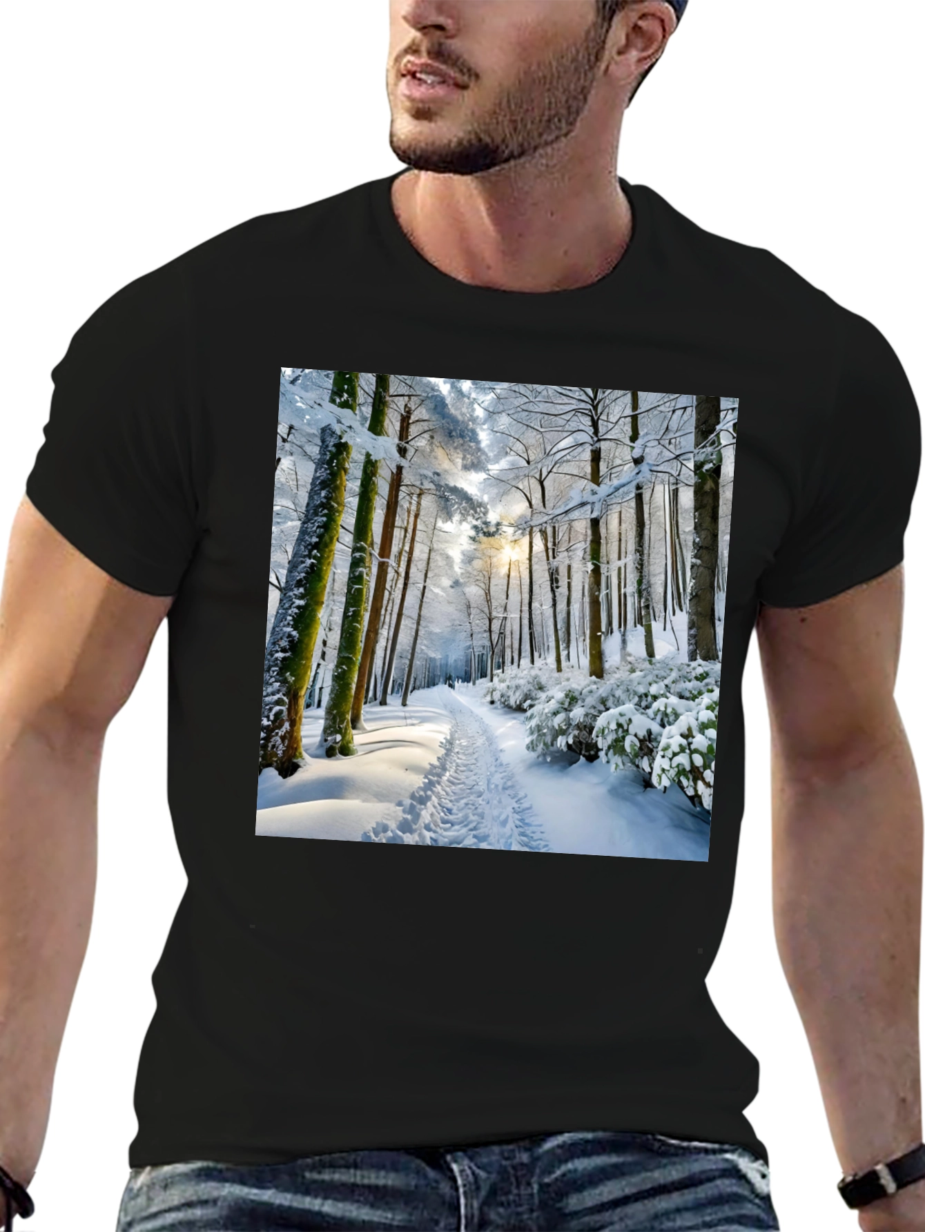 Winter Forest Scene Graphic Tee