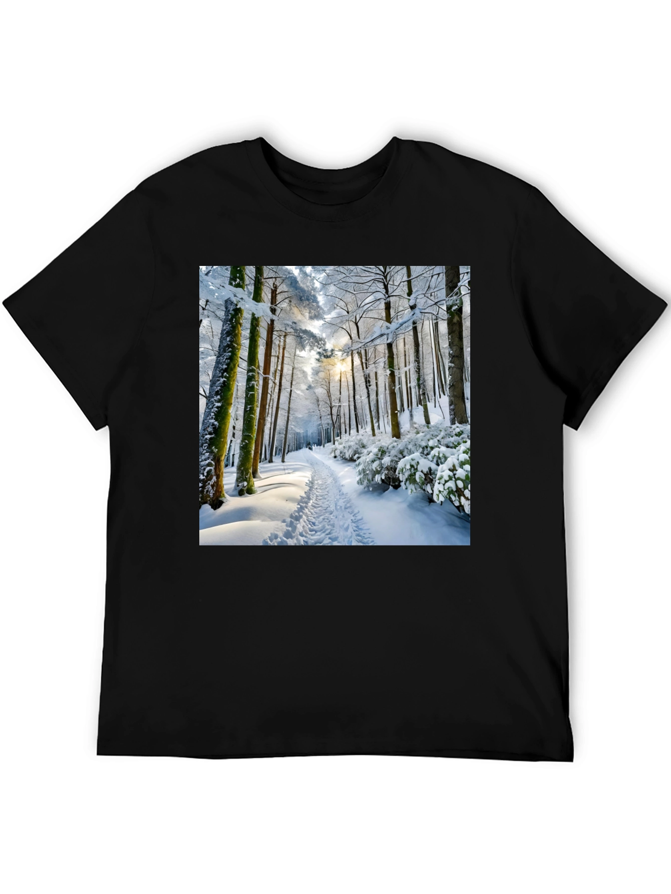 Winter Forest Scene Graphic Tee