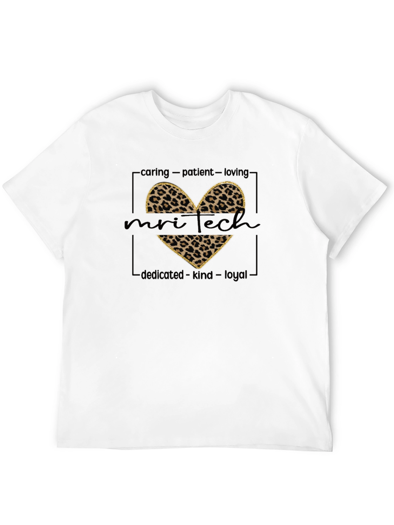 MRI Tech Leopard Heart Graphic Tee