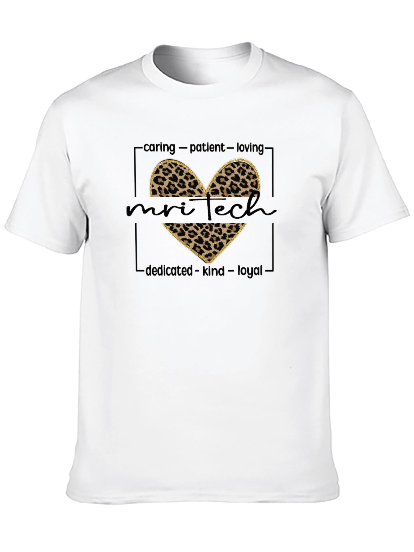 MRI Tech Leopard Heart Graphic Tee