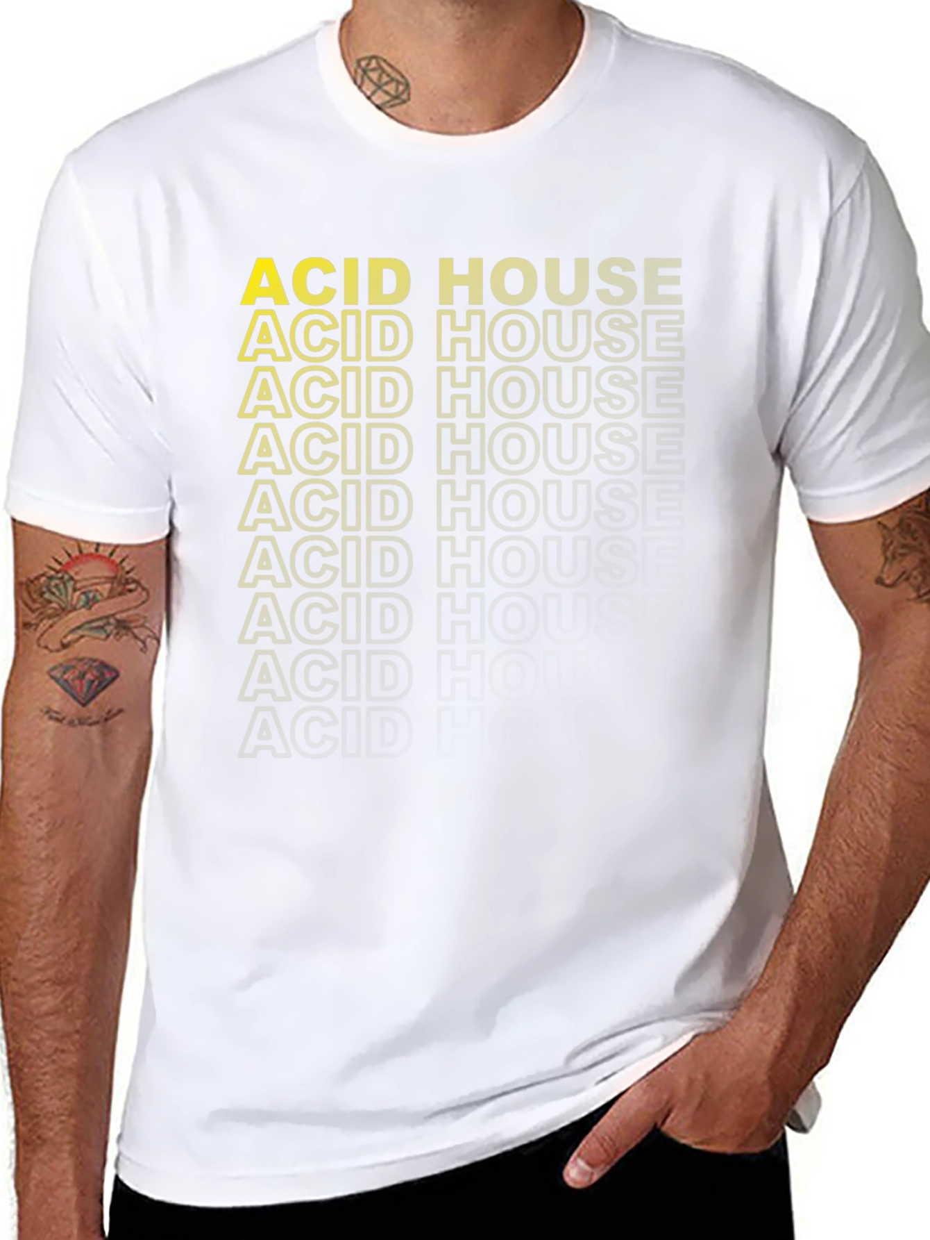 Acid House Music T-Shirt - Graphic Text Design