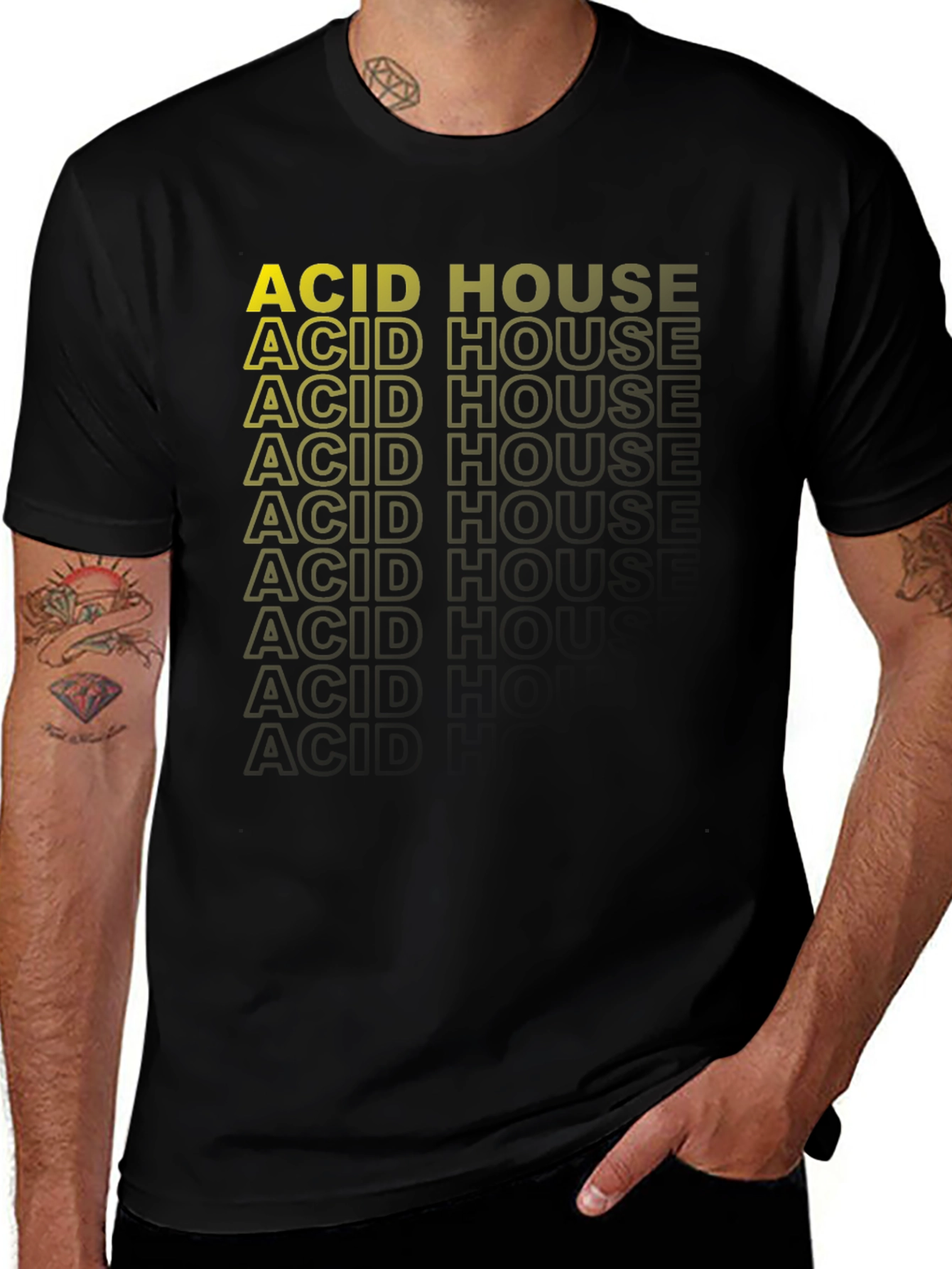 Acid House Music T-Shirt - Graphic Text Design