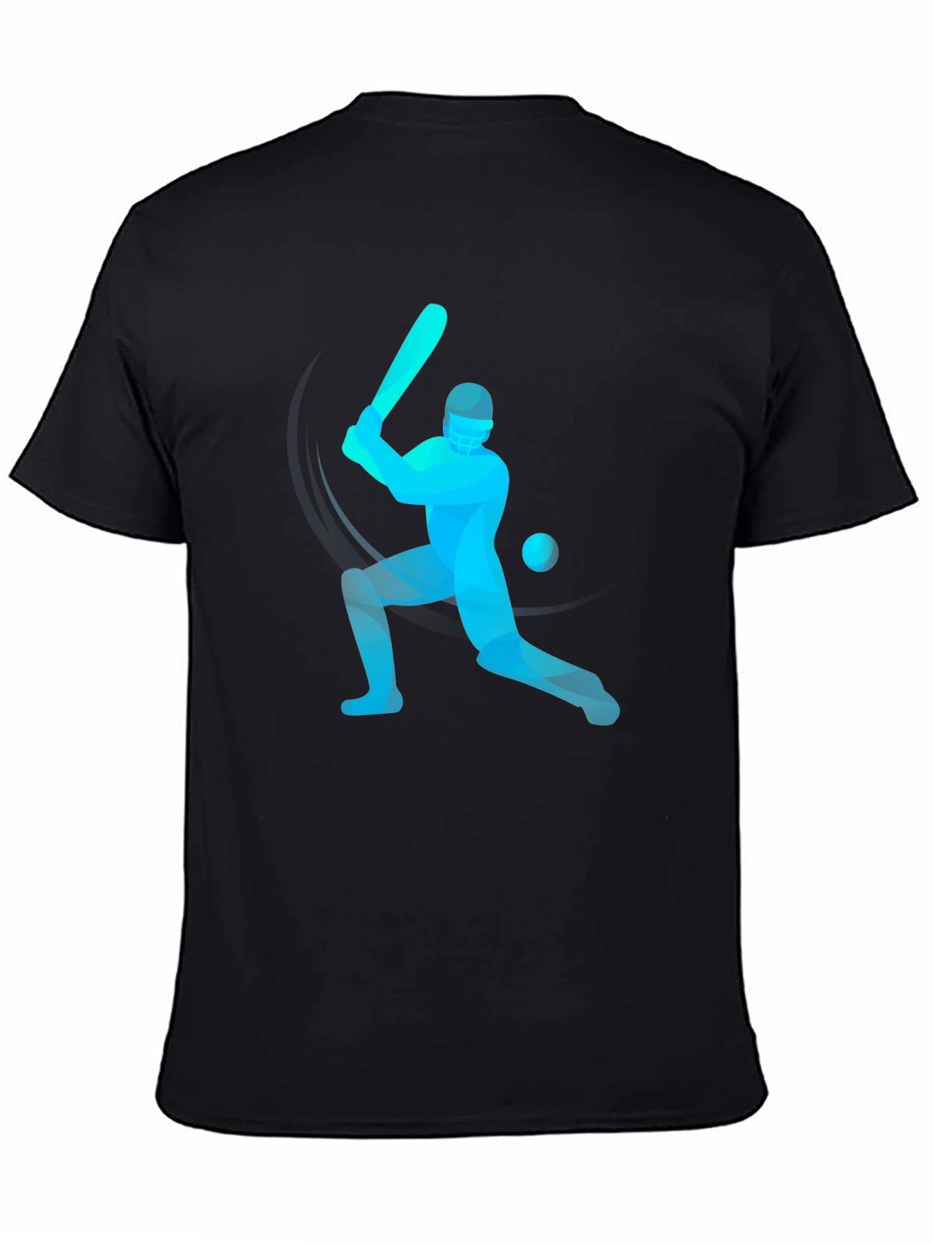 Cricket Player Graphic Tee - Stylish Black T-Shirt