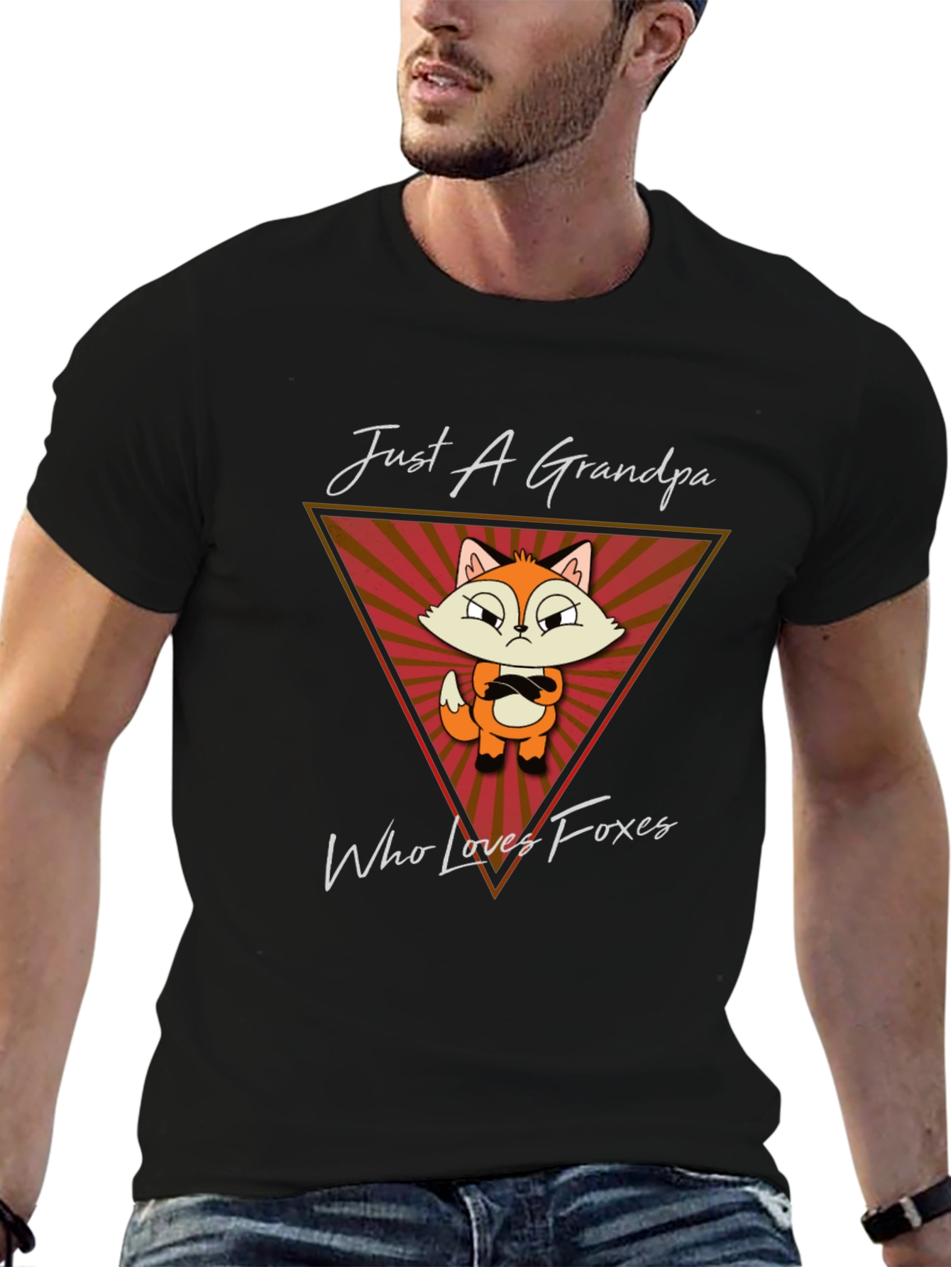 Just A Grandpa Who Loves Foxes T-Shirt