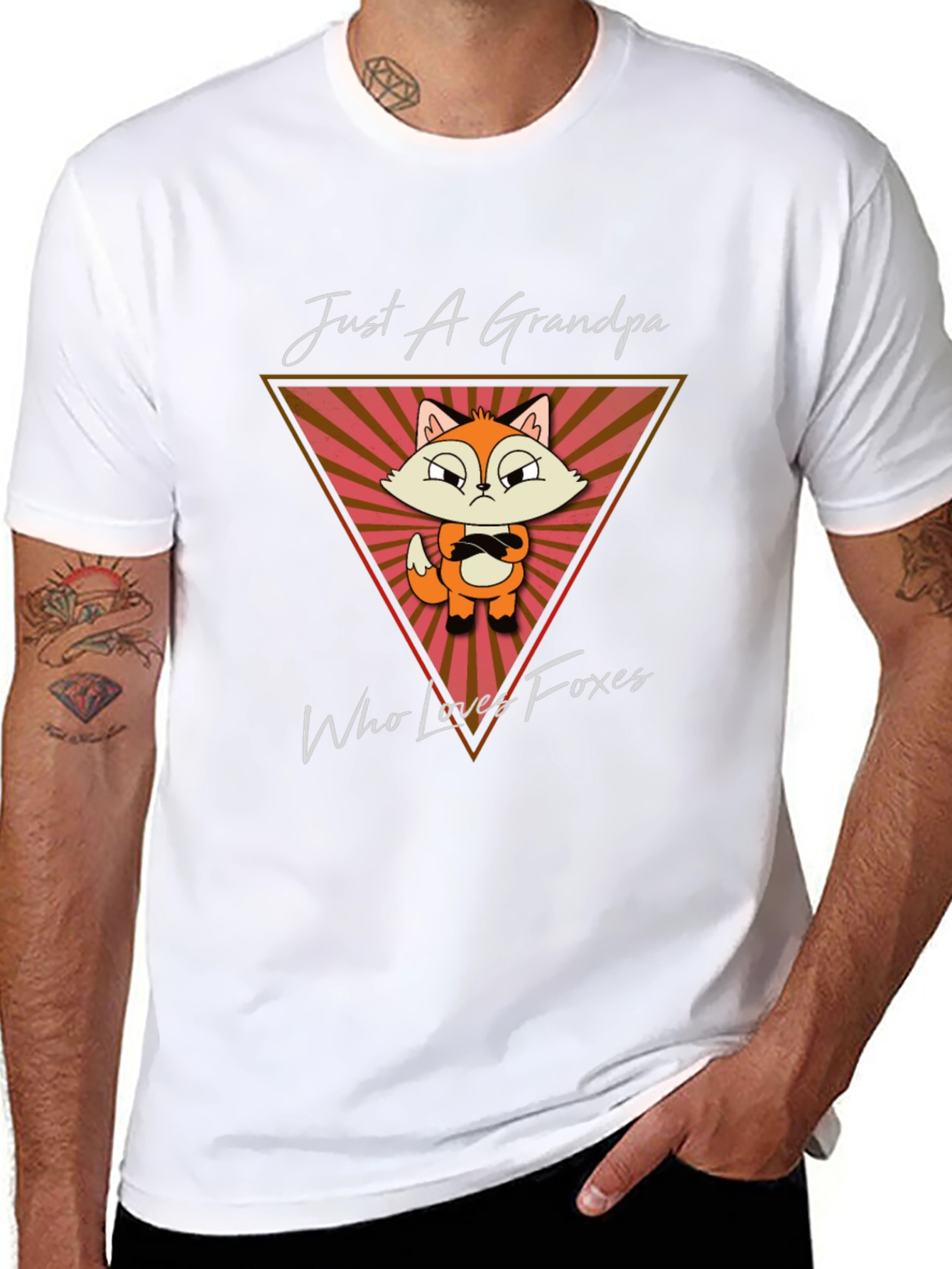 Just A Grandpa Who Loves Foxes T-Shirt