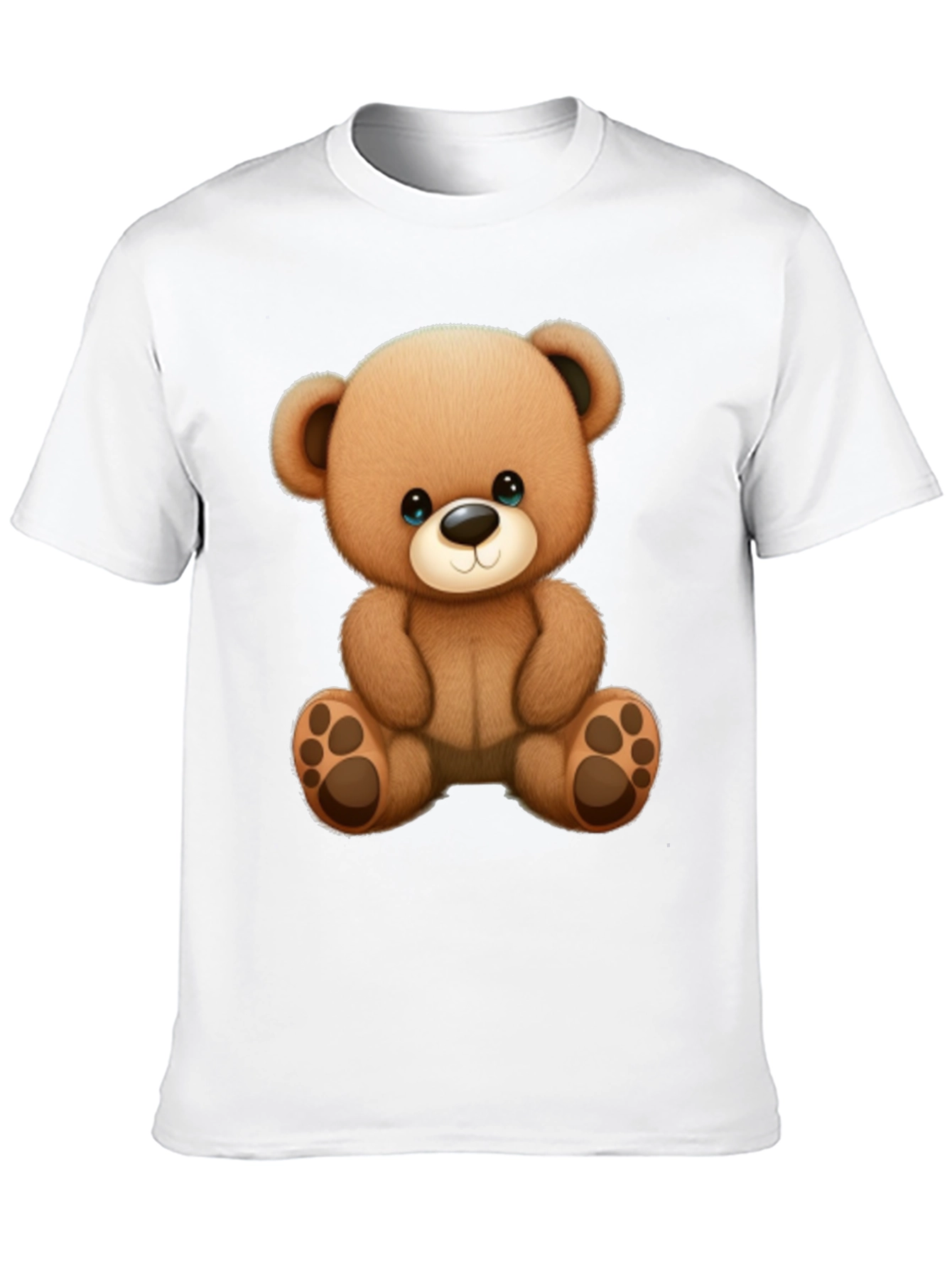 Cute Teddy Bear Graphic Black T-Shirt