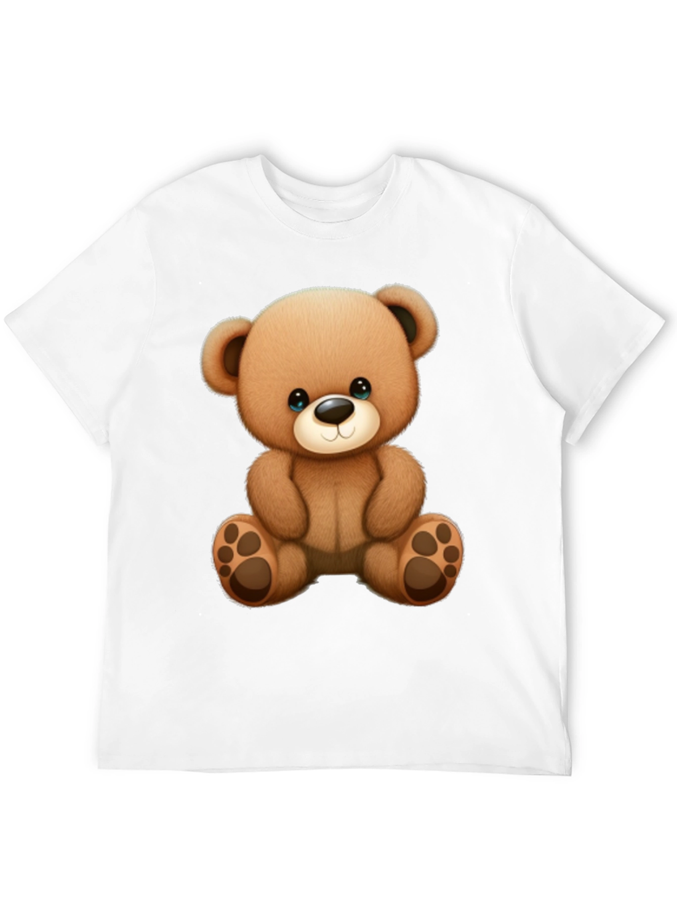 Cute Teddy Bear Graphic Black T-Shirt