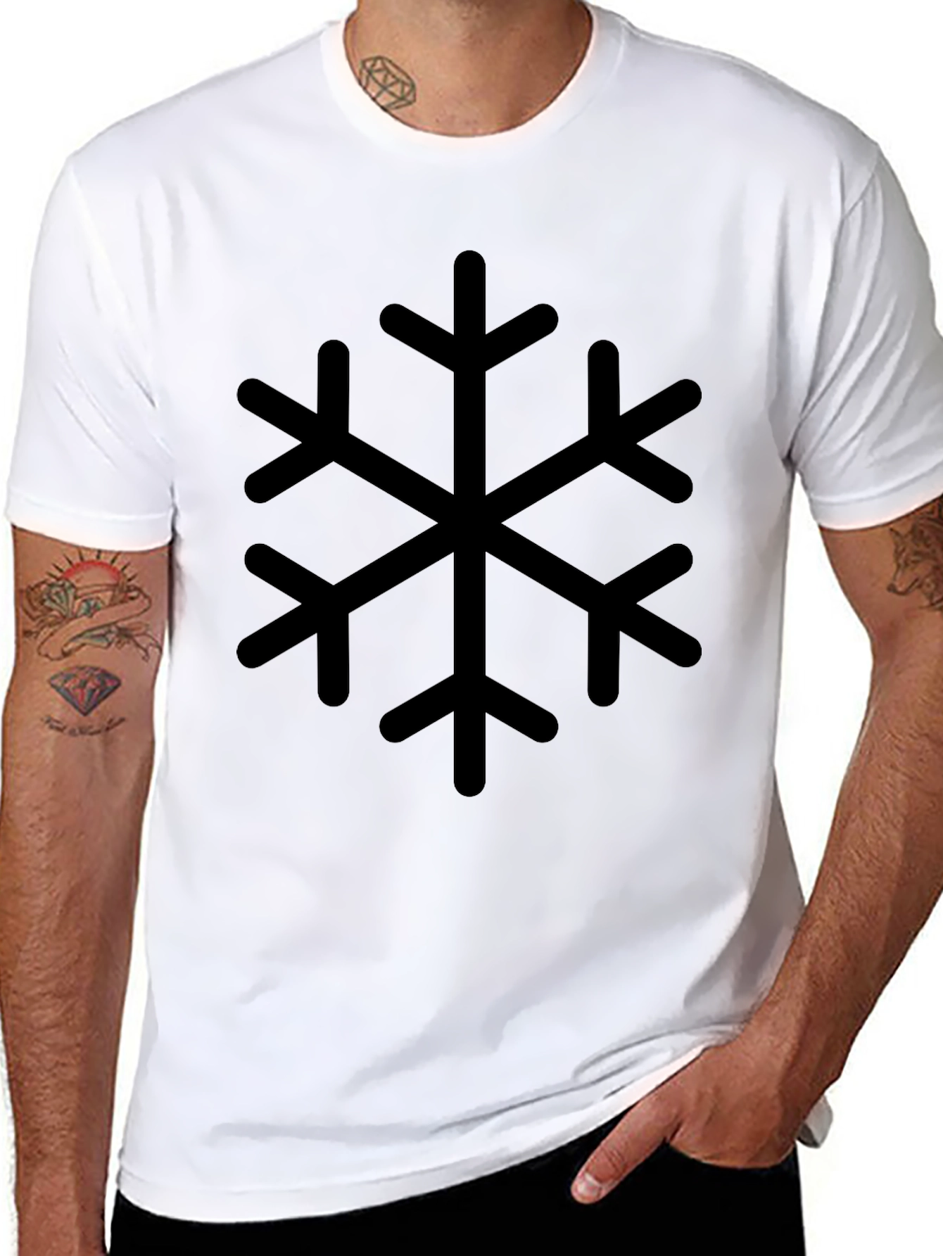 Snowflake Graphic Black T-Shirt