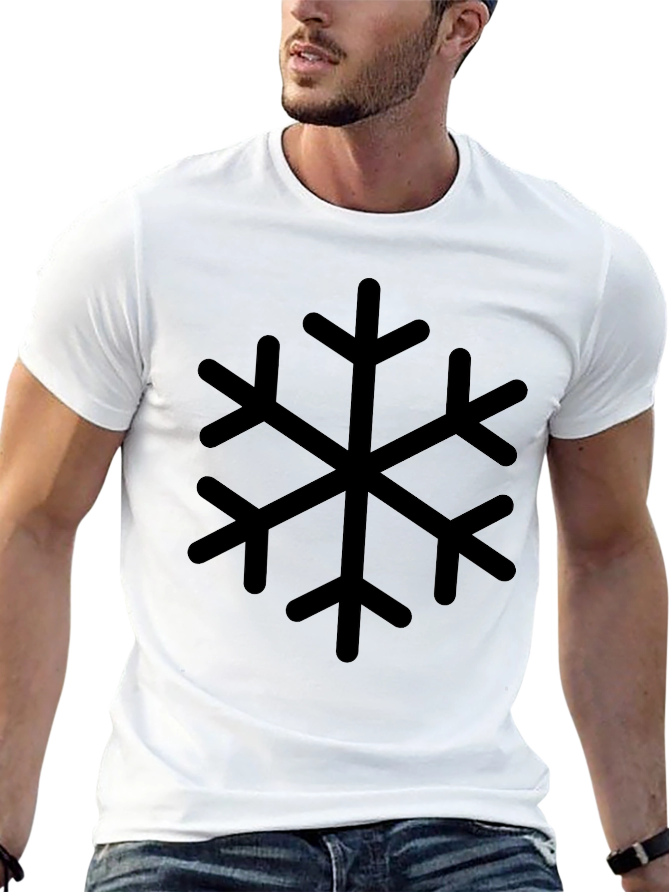 Snowflake Graphic Black T-Shirt