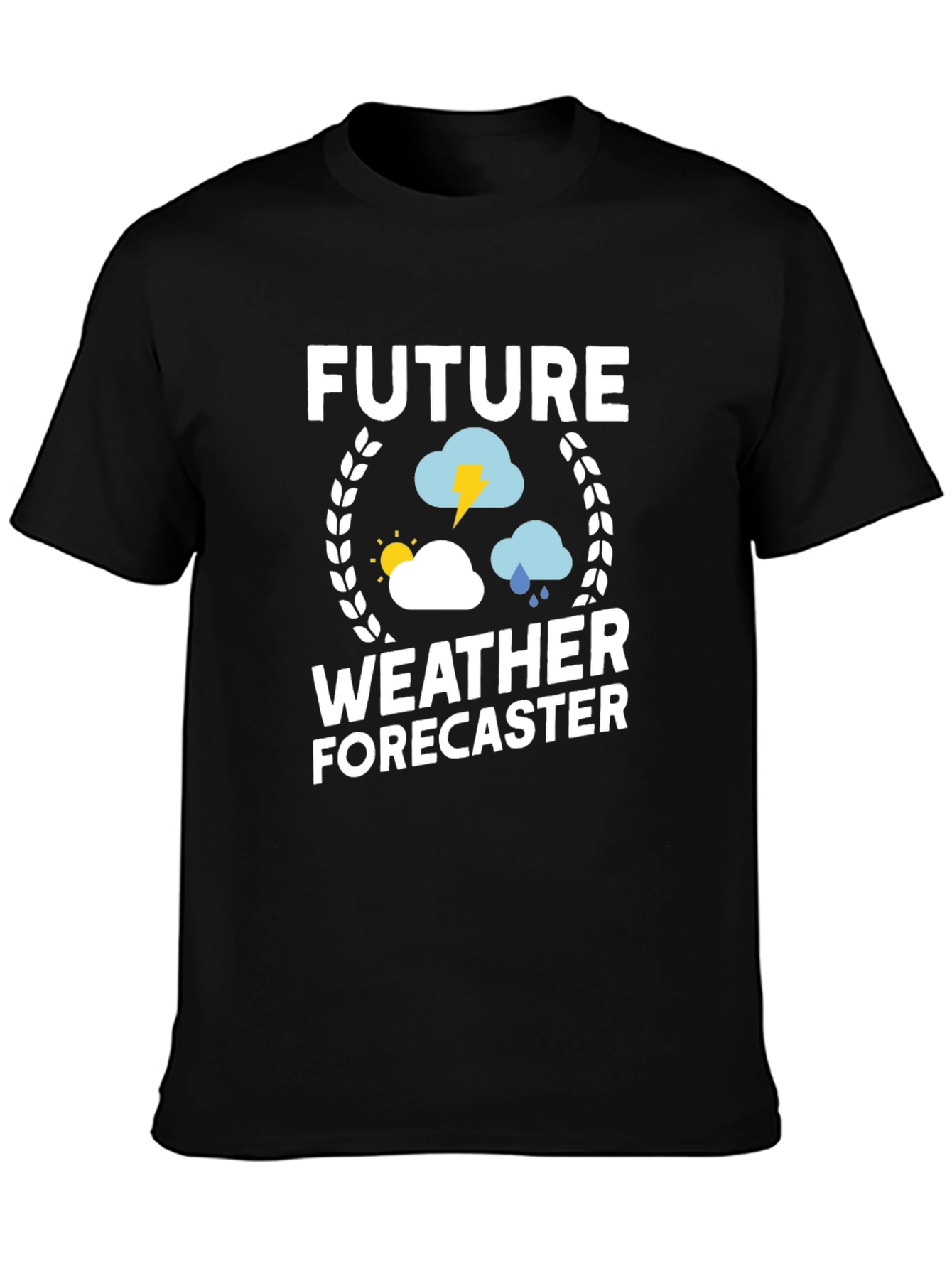 Future Weather Forecaster Black Graphic Tee Shirt