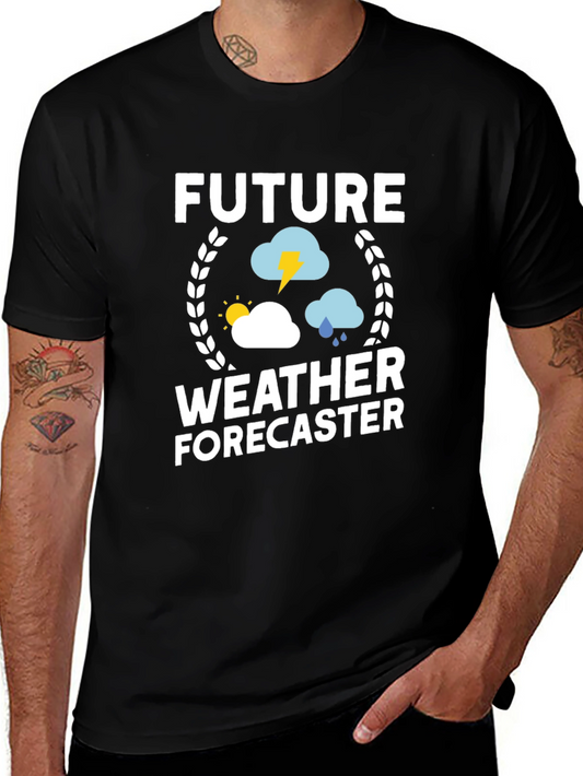 Future Weather Forecaster Black Graphic Tee Shirt