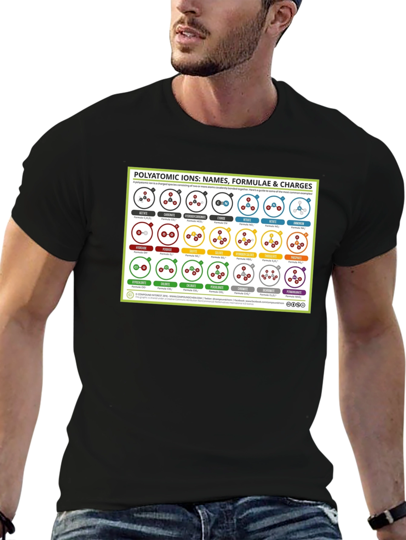 Polyatomic Ions Chart Graphic T-Shirt
