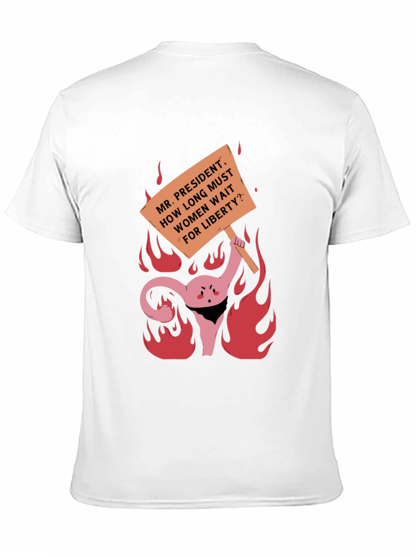 Feminist Rights Protest T-Shirt: Uterus on Fire!