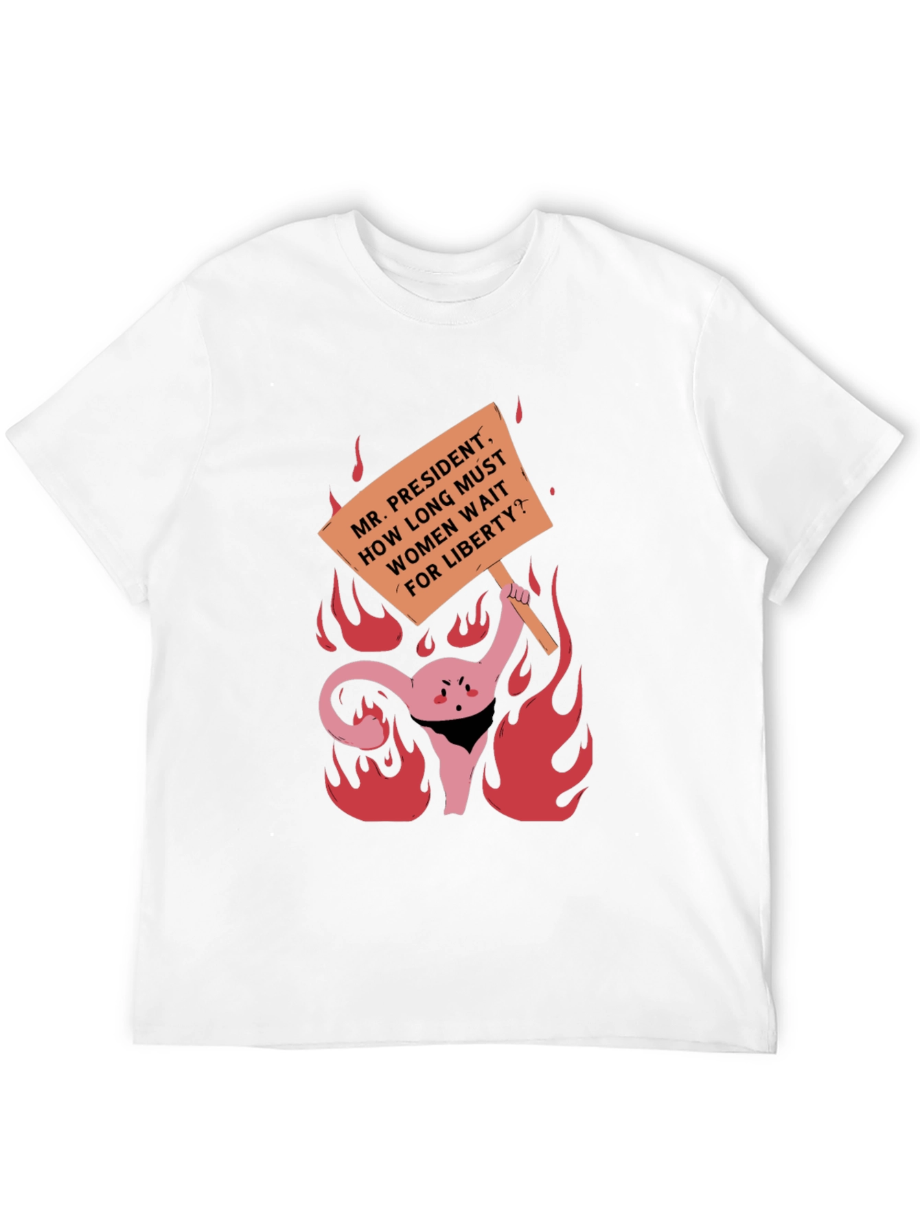 Feminist Rights Protest T-Shirt: Uterus on Fire!