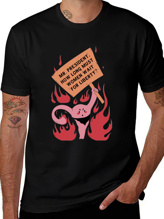 Feminist Rights Protest T-Shirt: Uterus on Fire!