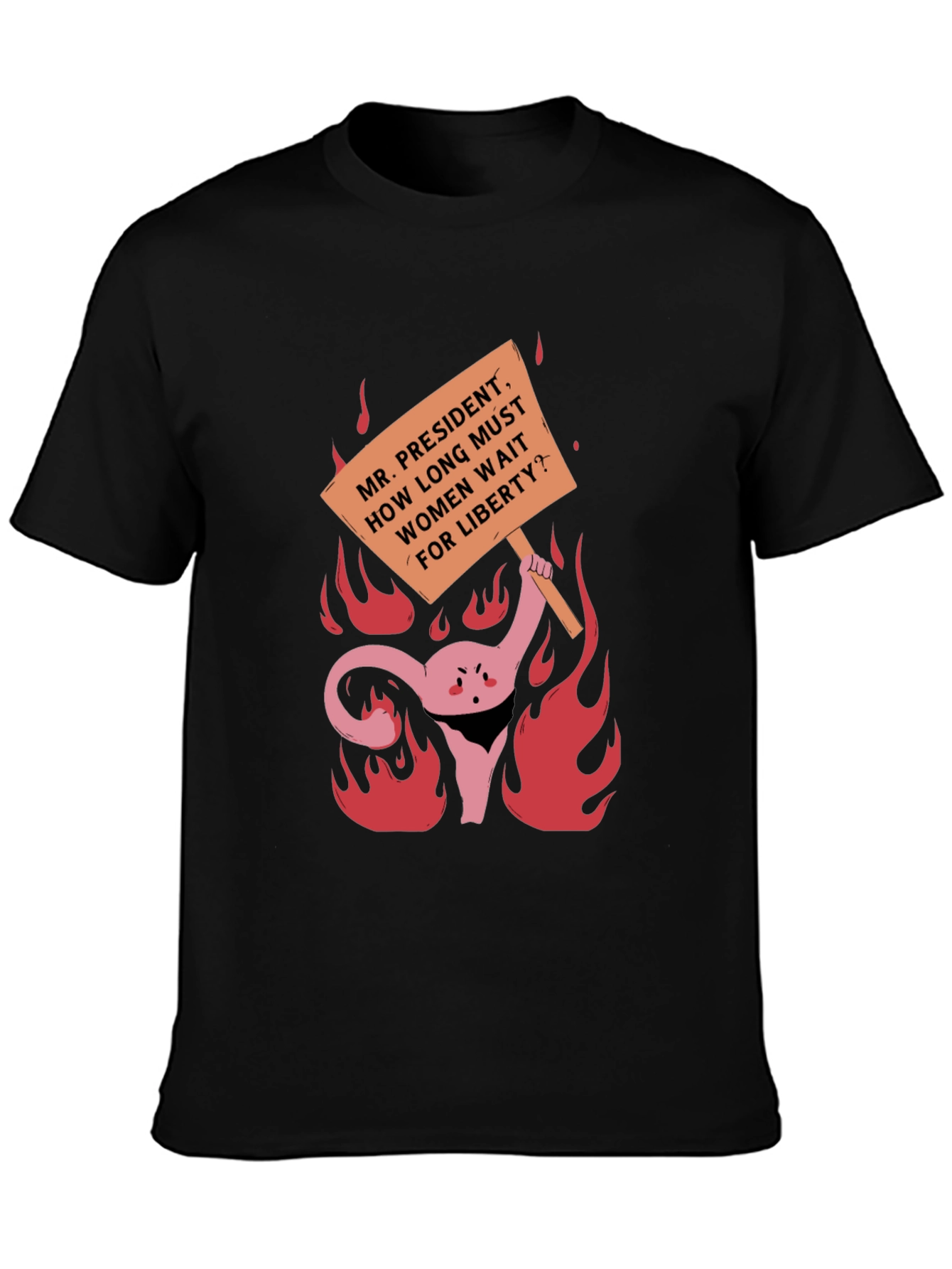 Feminist Rights Protest T-Shirt: Uterus on Fire!