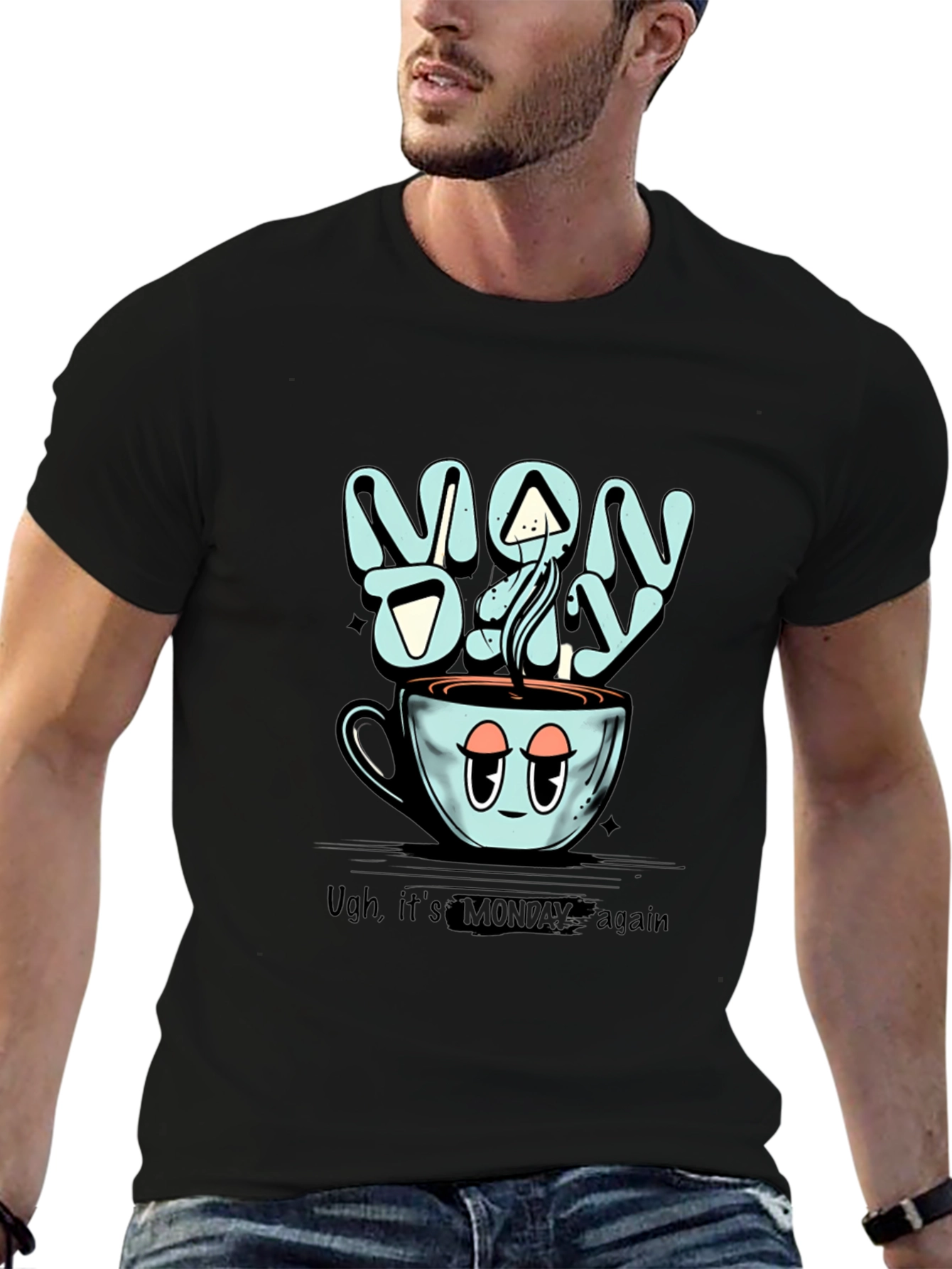 Monday Blues T-Shirt - Coffee Cup Design