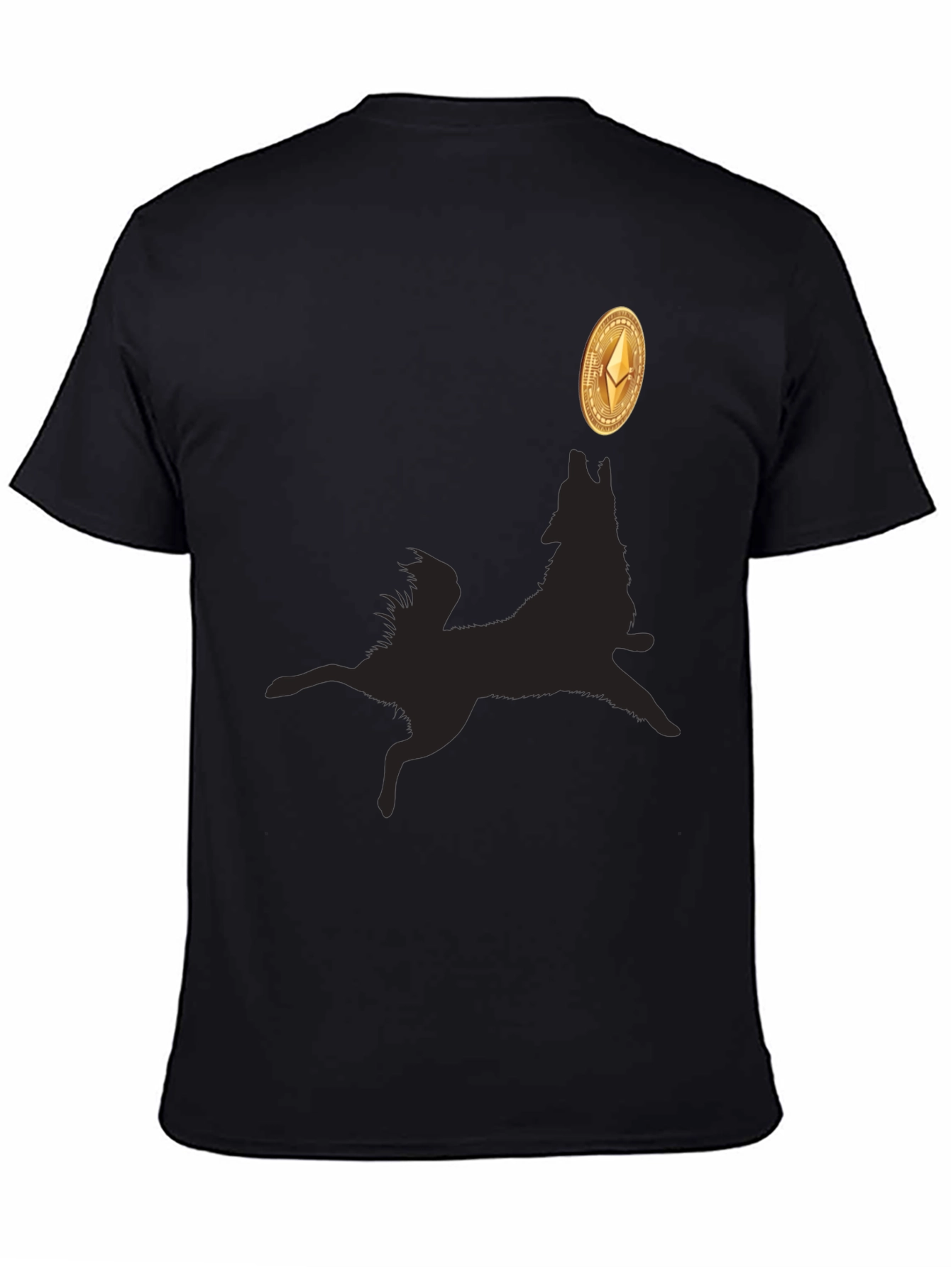 Ethereum Wolf Black T-Shirt - Crypto Fashion