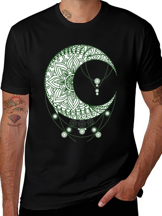 Boho Moon Graphic Tee - Stylish Black T-Shirt
