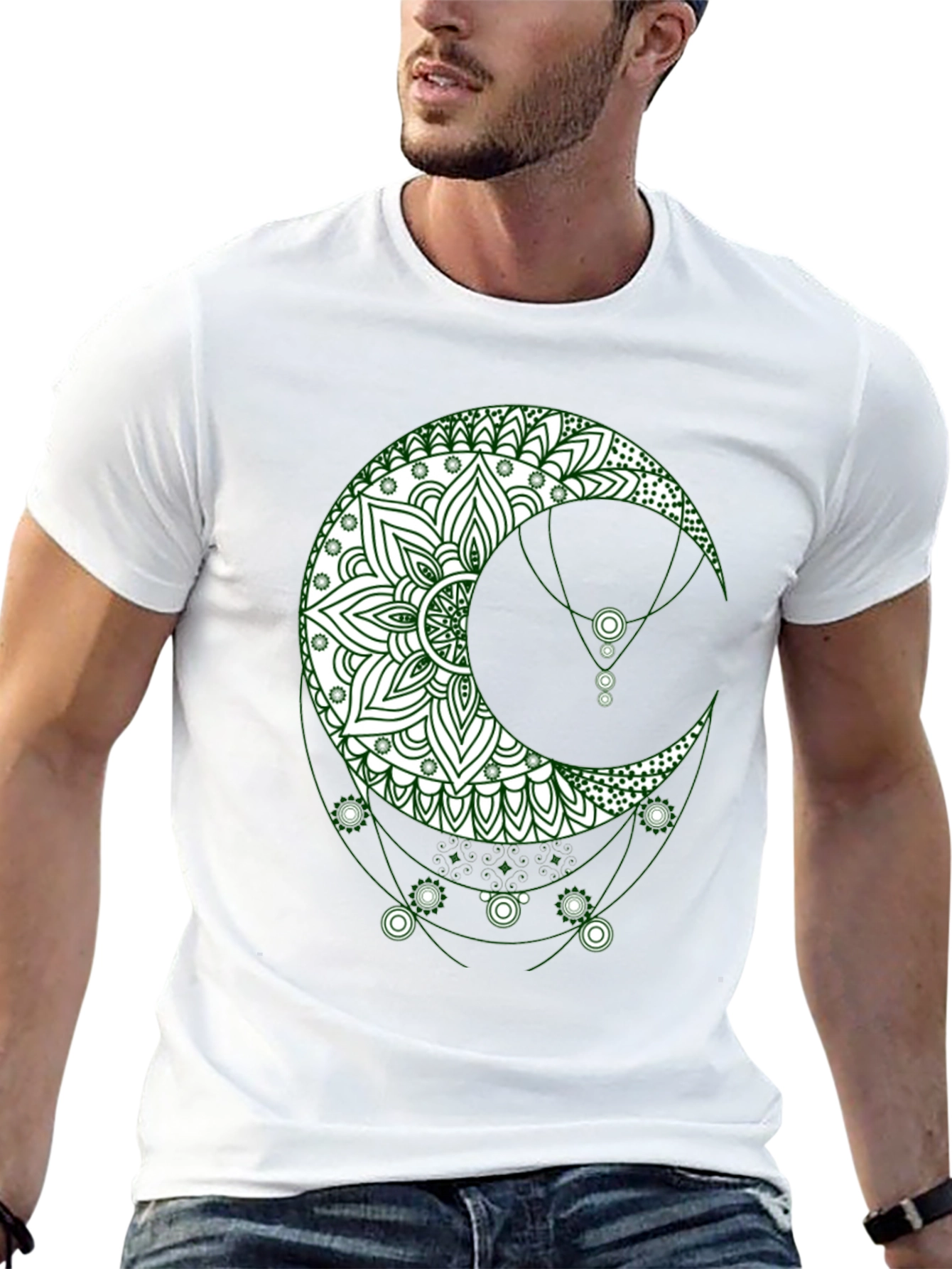Boho Moon Graphic Tee - Stylish Black T-Shirt