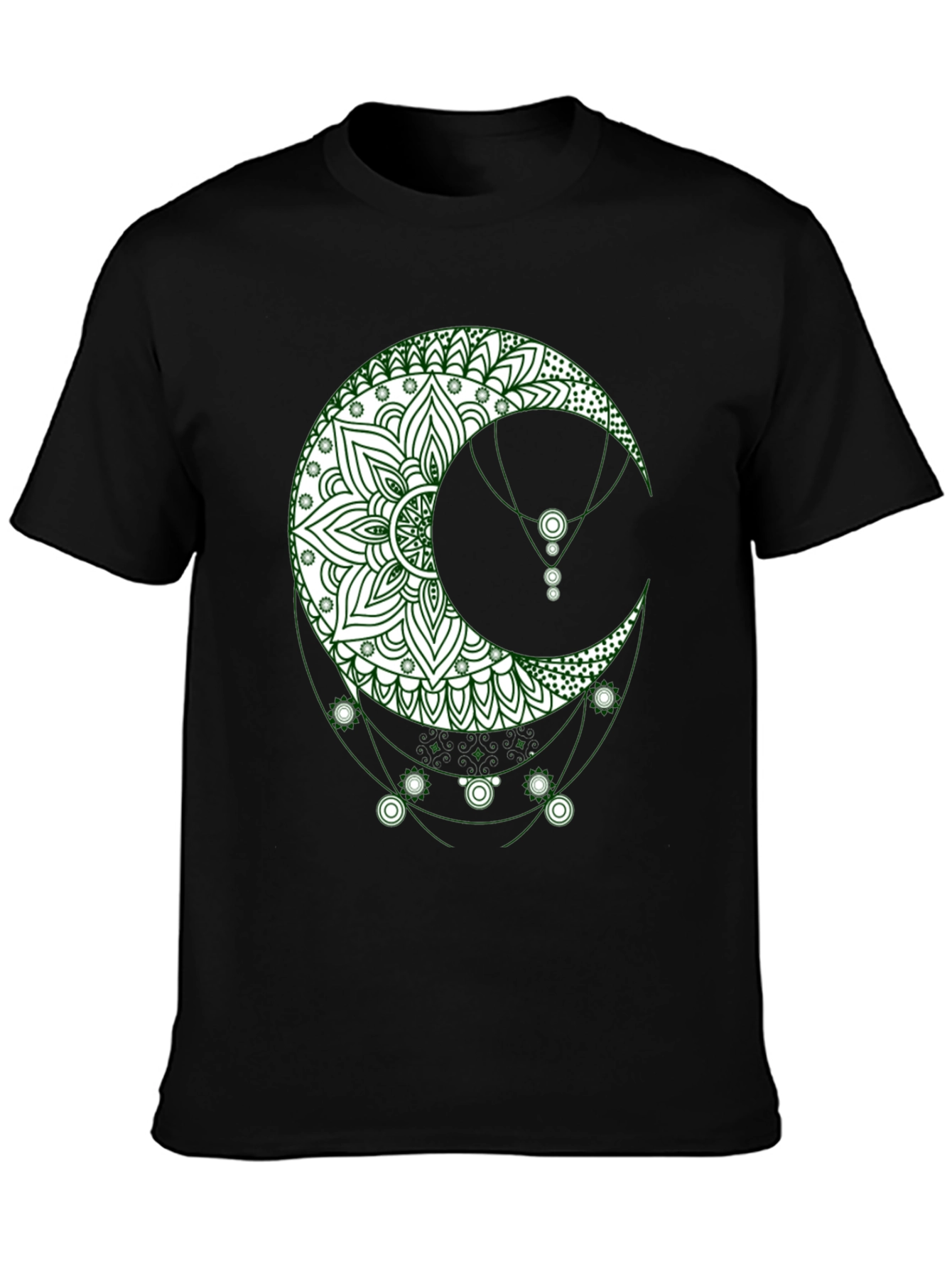Boho Moon Graphic Tee - Stylish Black T-Shirt