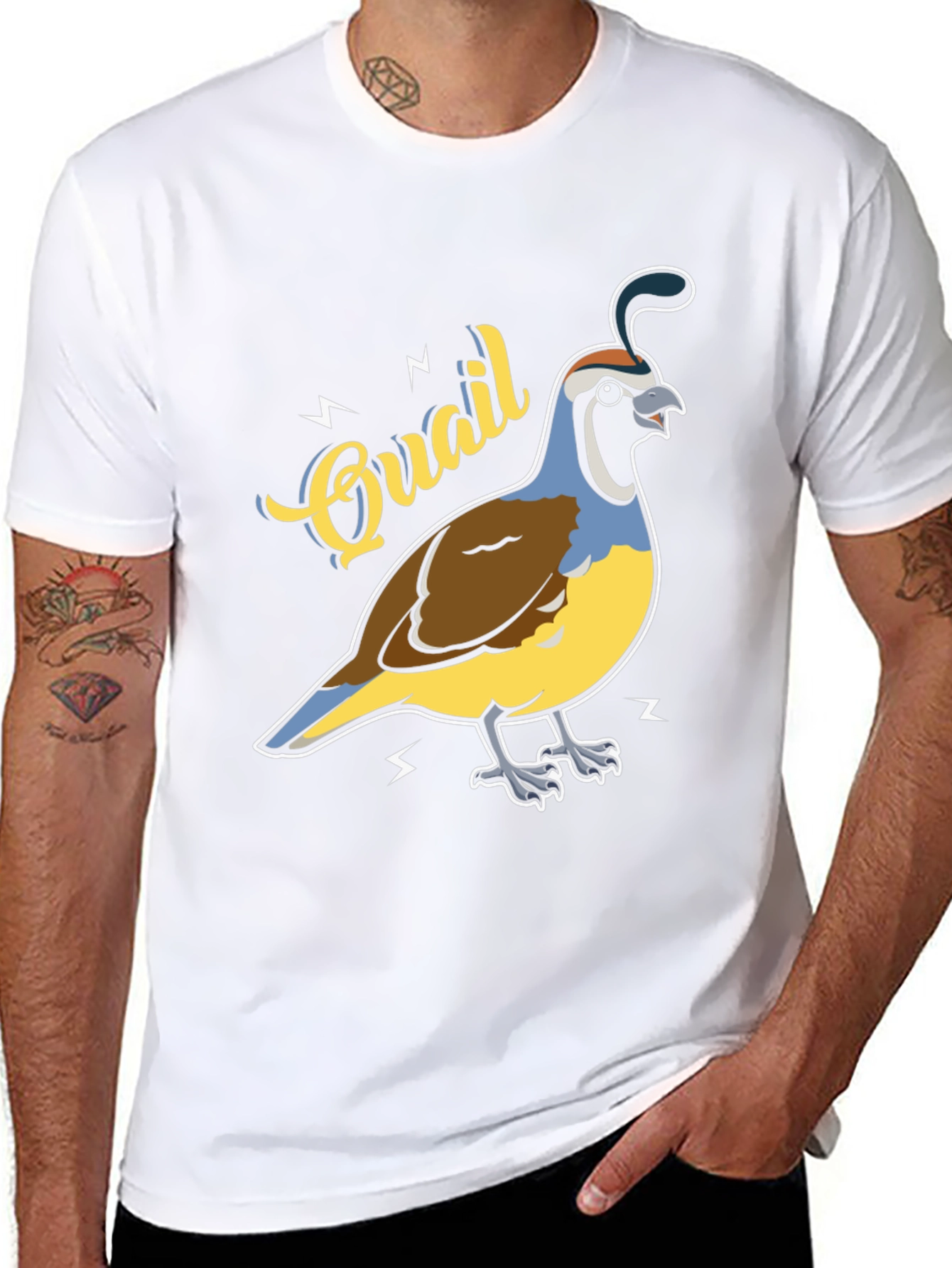 Quail Graphic T-Shirt - Bird Lover Tee
