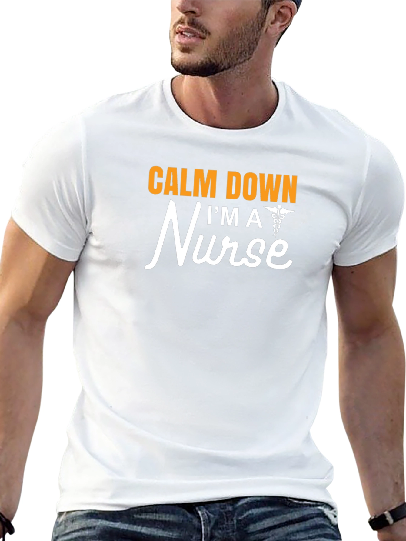 Calm Down Im a Nurse T-Shirt - Black